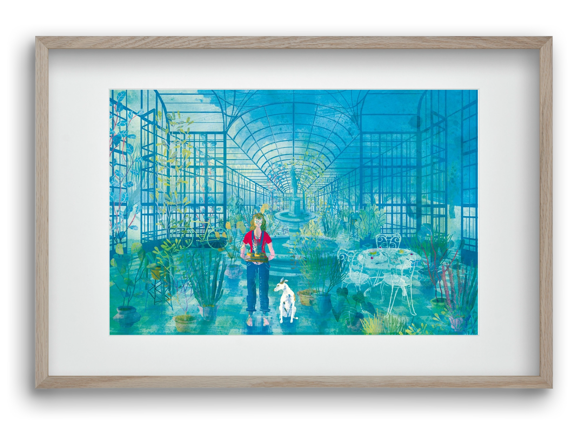 Greenhouse, 60x40 cm (45x30 cm), Tölgy keret, paszpartuval