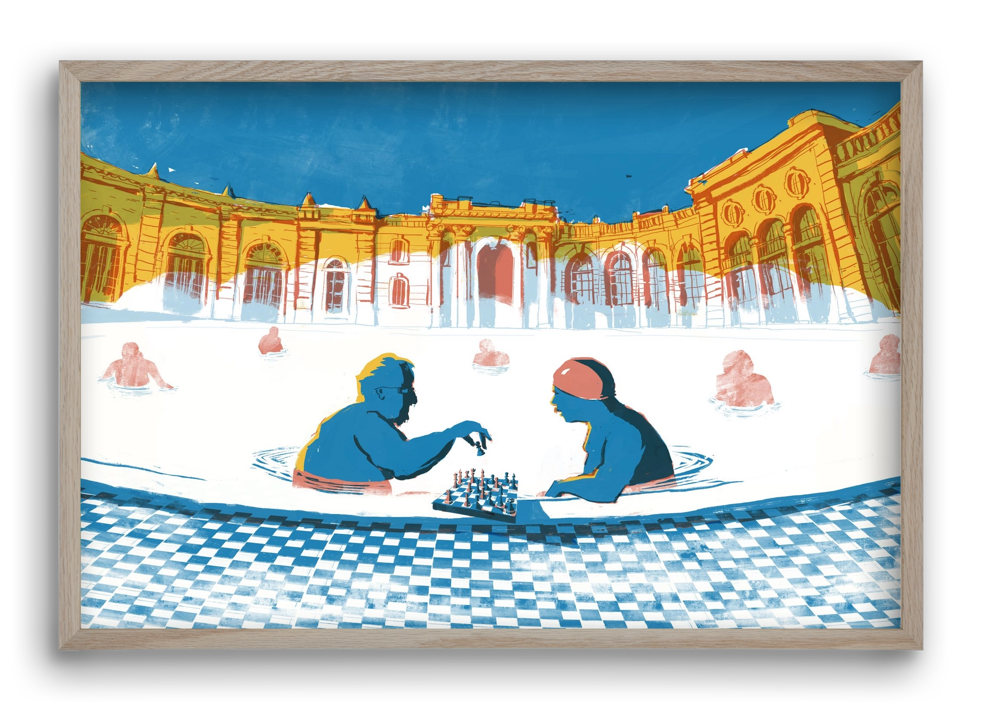 Szechenyi bath Budapest, 60x40 cm (60x40 cm), Tölgy keret