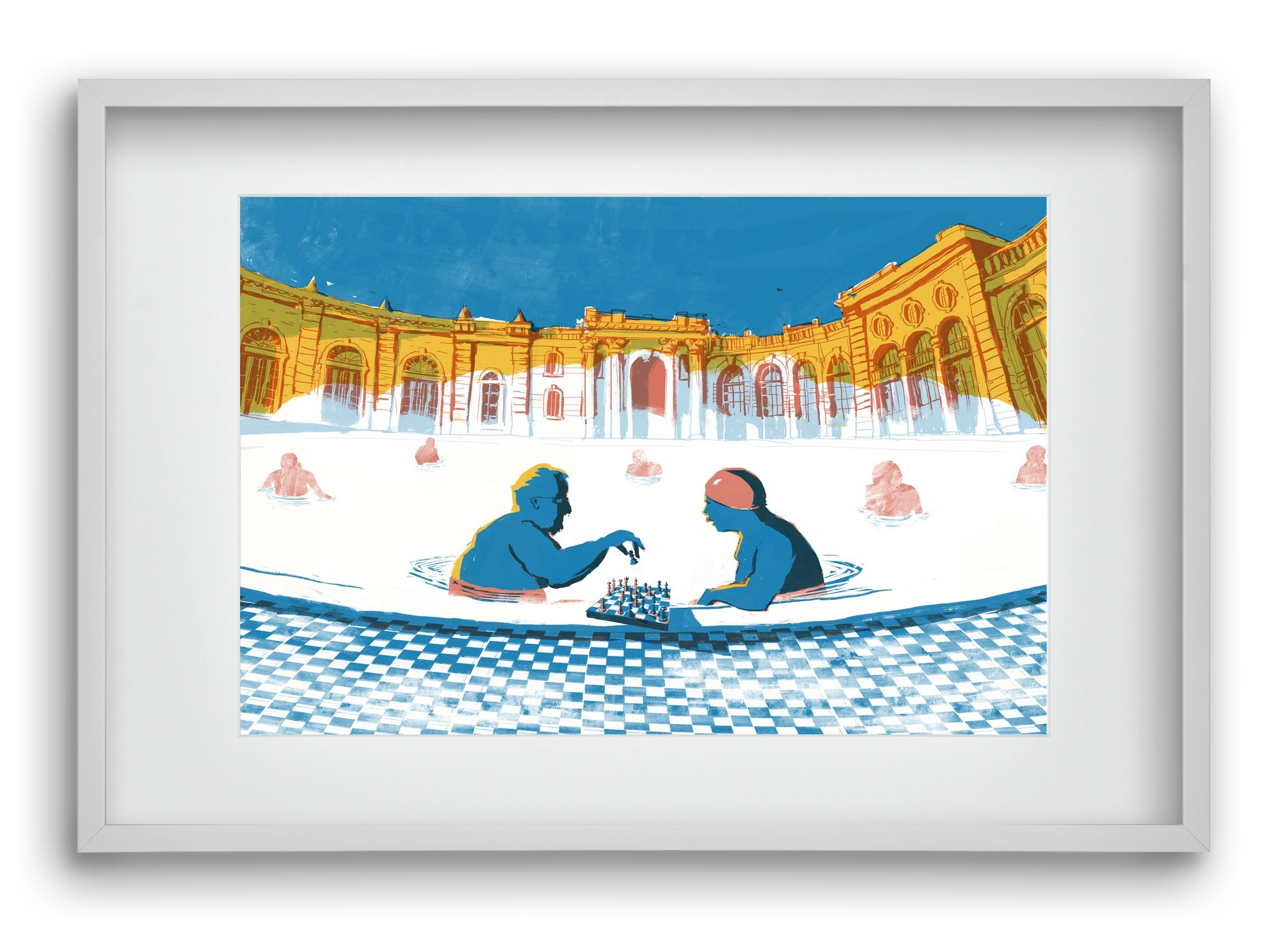 Szechenyi bath Budapest, 60x40 cm (45x30 cm), Fehér keret, paszpartuval
