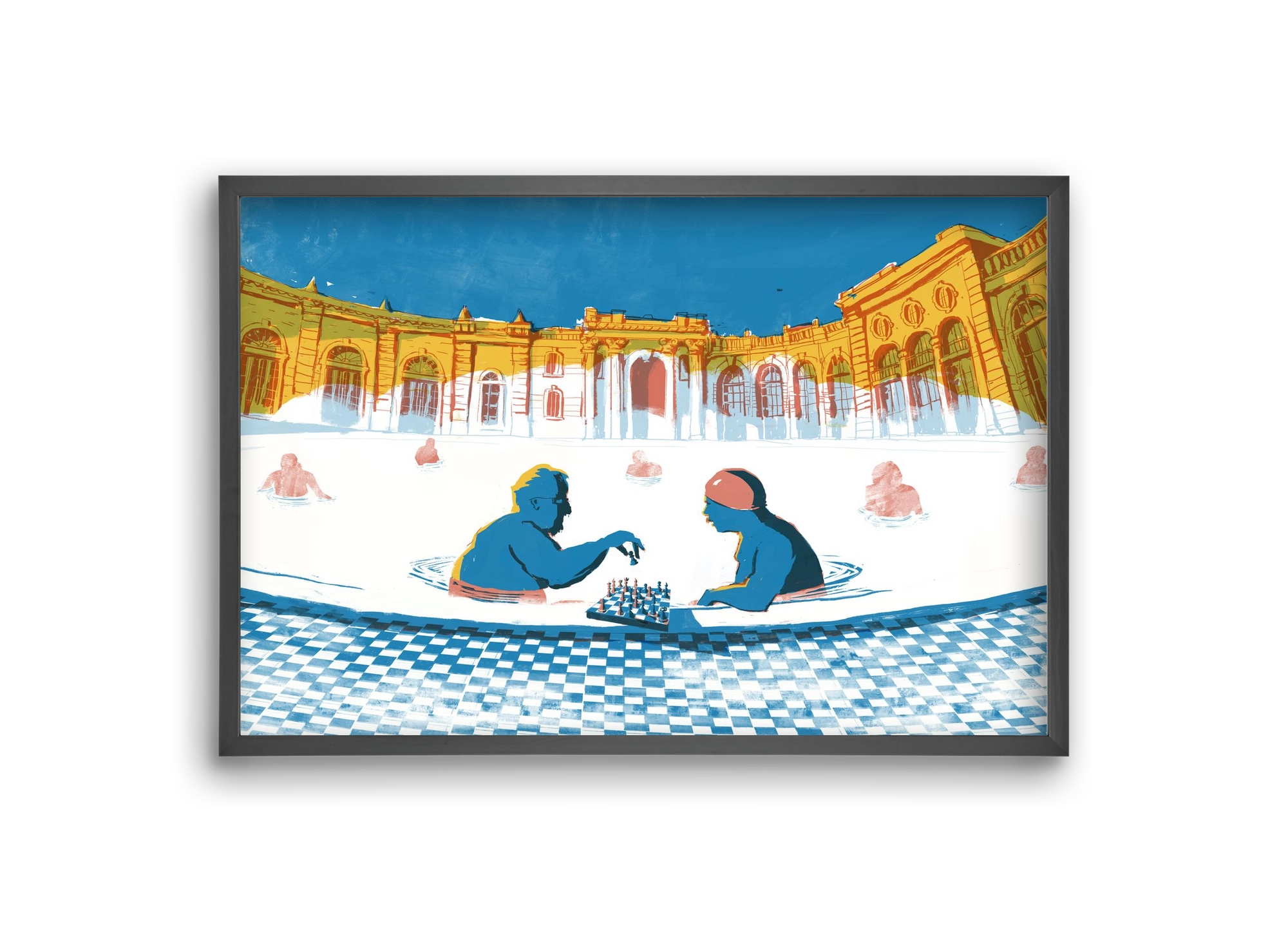 Szechenyi bath Budapest, 30x20 cm (30x20 cm), Fekete keret