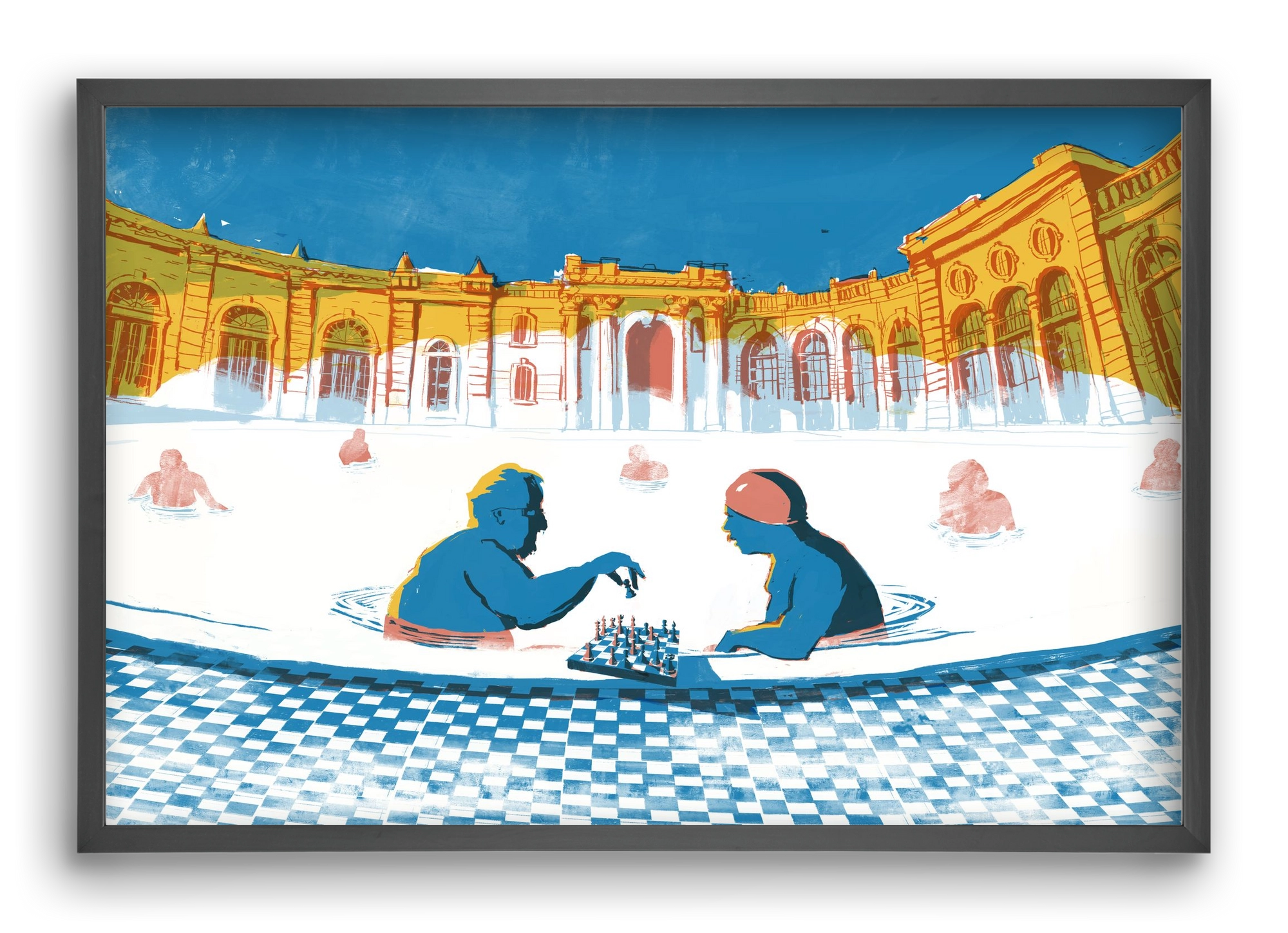 Szechenyi bath Budapest, 60x40 cm (60x40 cm), Fekete keret