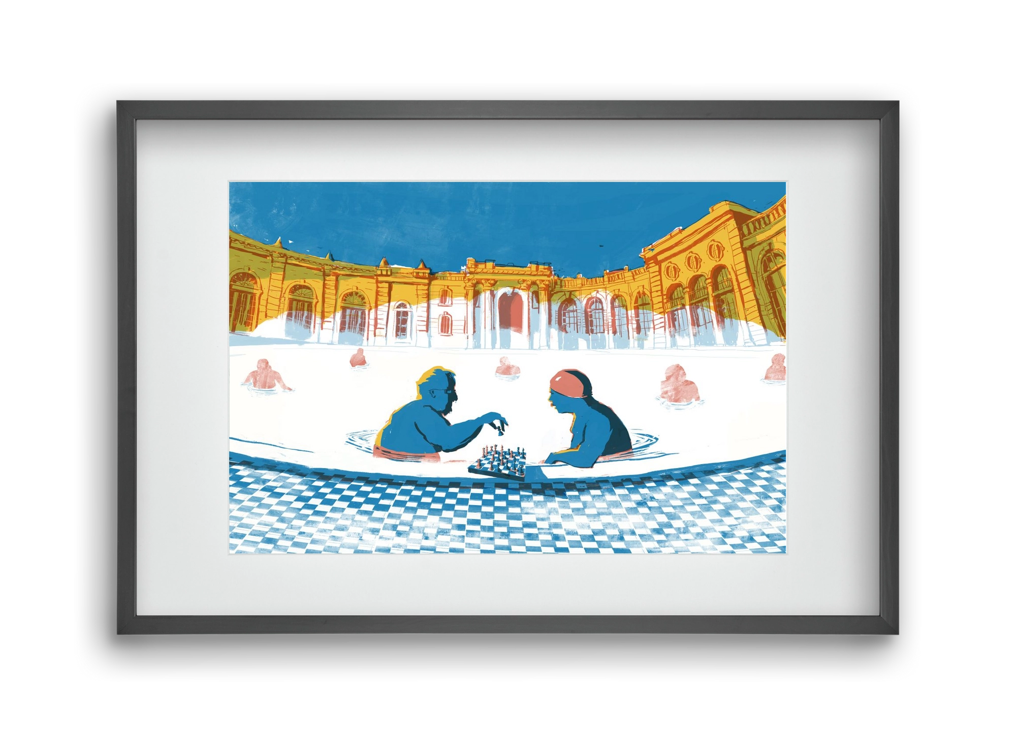 Szechenyi bath Budapest, 45x30 cm (30x20 cm), Fekete keret, paszpartuval