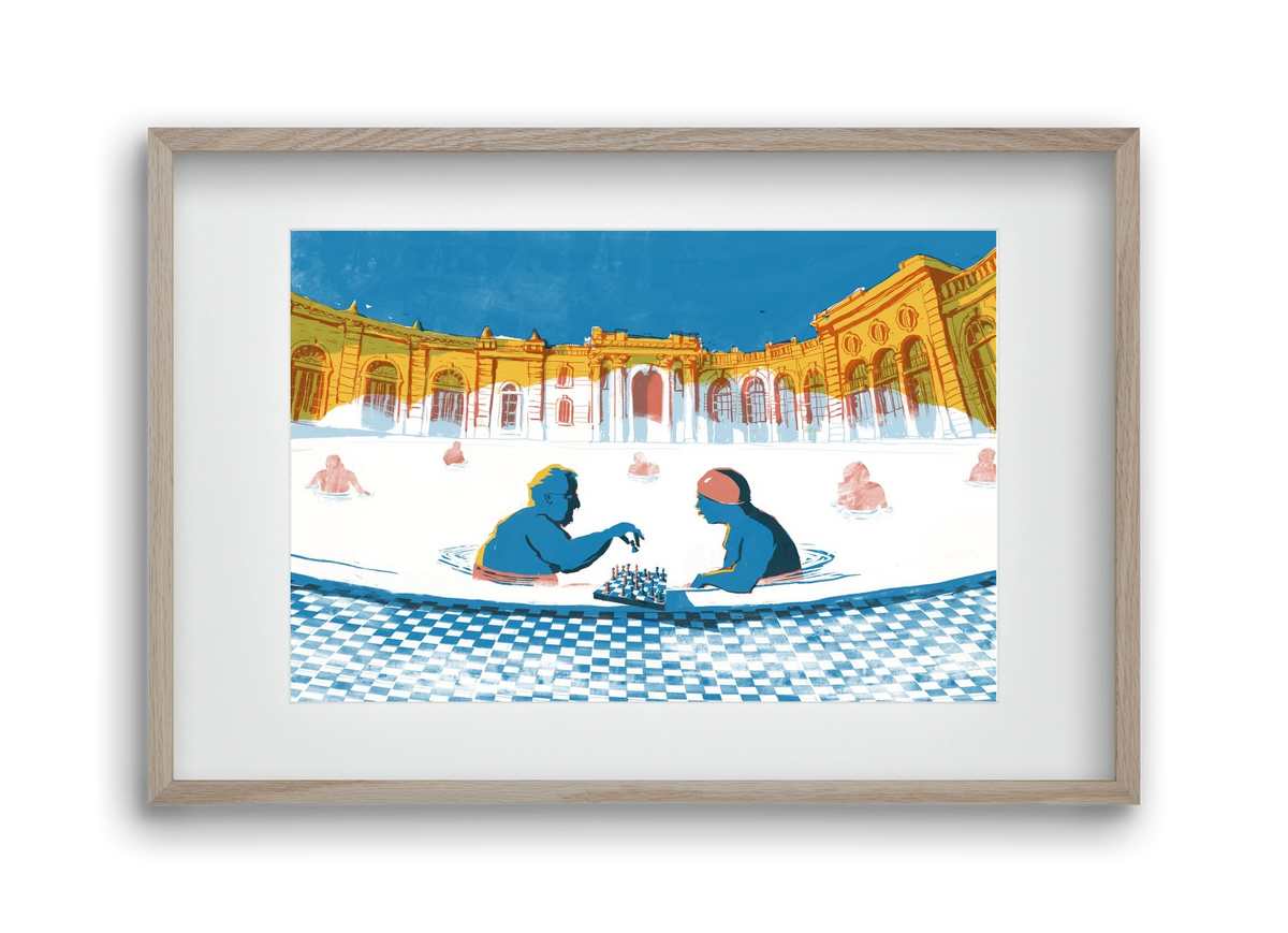 Szechenyi bath Budapest, 45x30 cm (30x20 cm), Tölgy keret, paszpartuval
