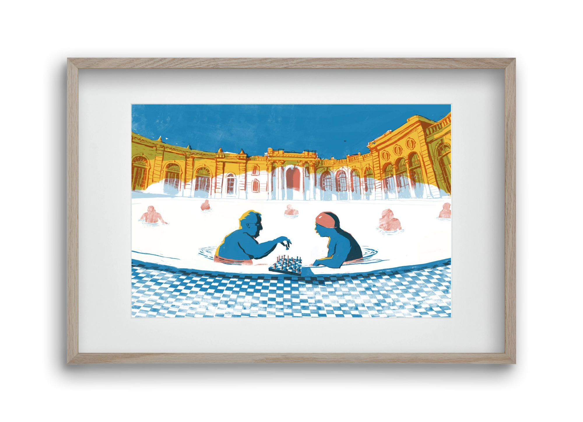 Szechenyi bath Budapest, 45x30 cm (30x20 cm), Tölgy keret, paszpartuval