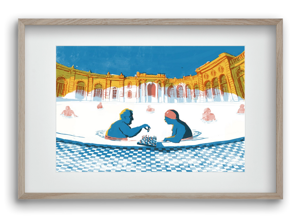 Szechenyi bath Budapest, 60x40 cm (45x30 cm), Tölgy keret, paszpartuval