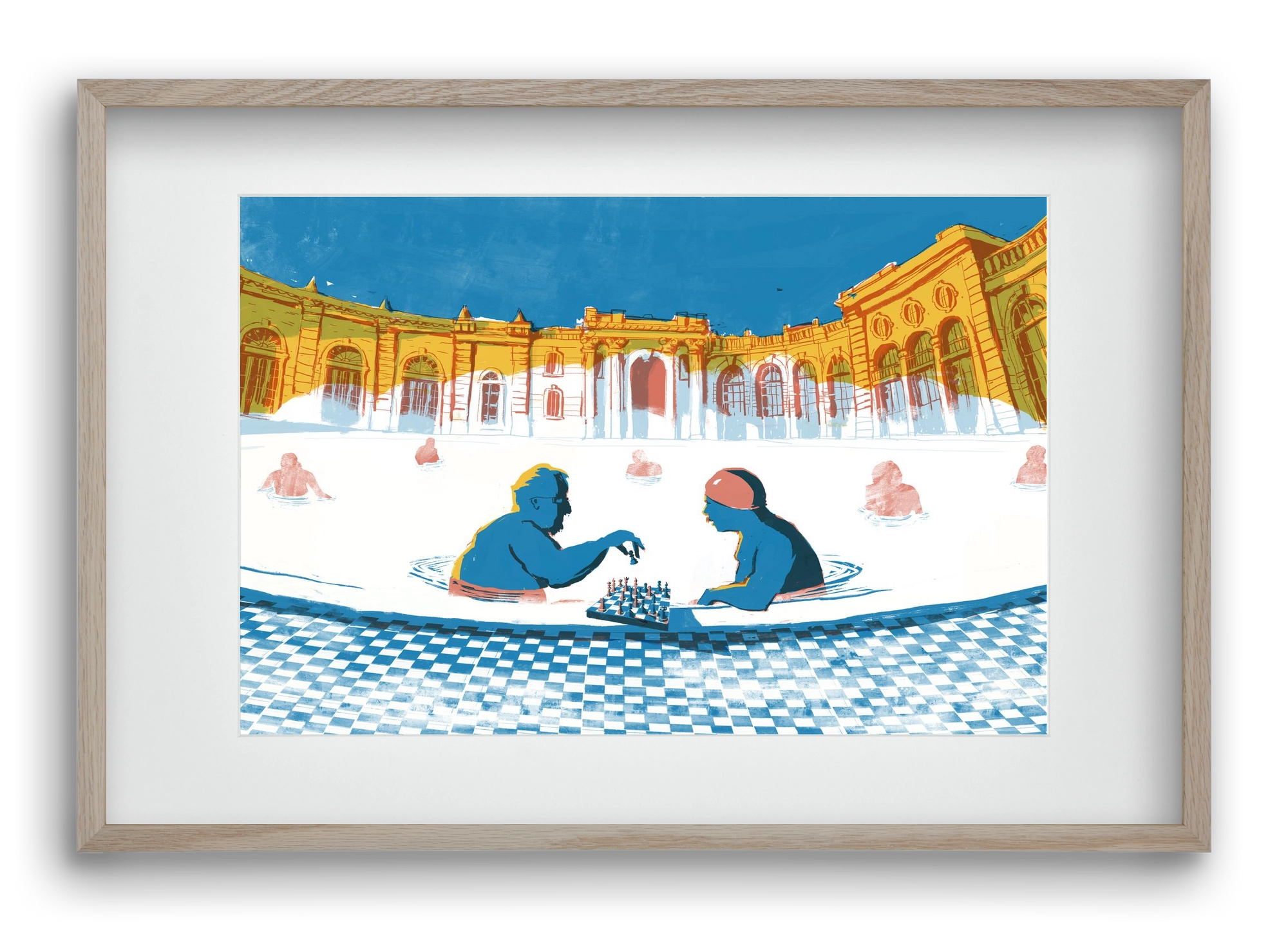 Szechenyi bath Budapest, 60x40 cm (45x30 cm), Tölgy keret, paszpartuval