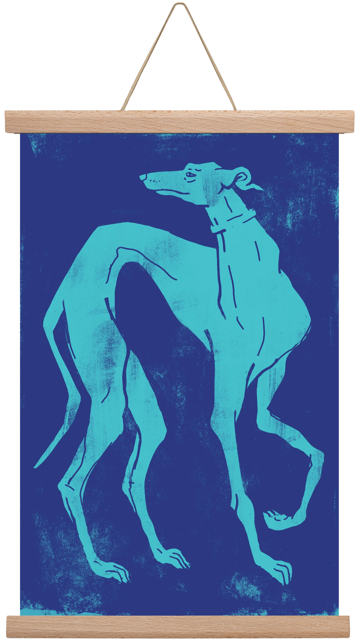 Greyhound I., 30x45 cm (30x45 cm), Tölgy akasztó