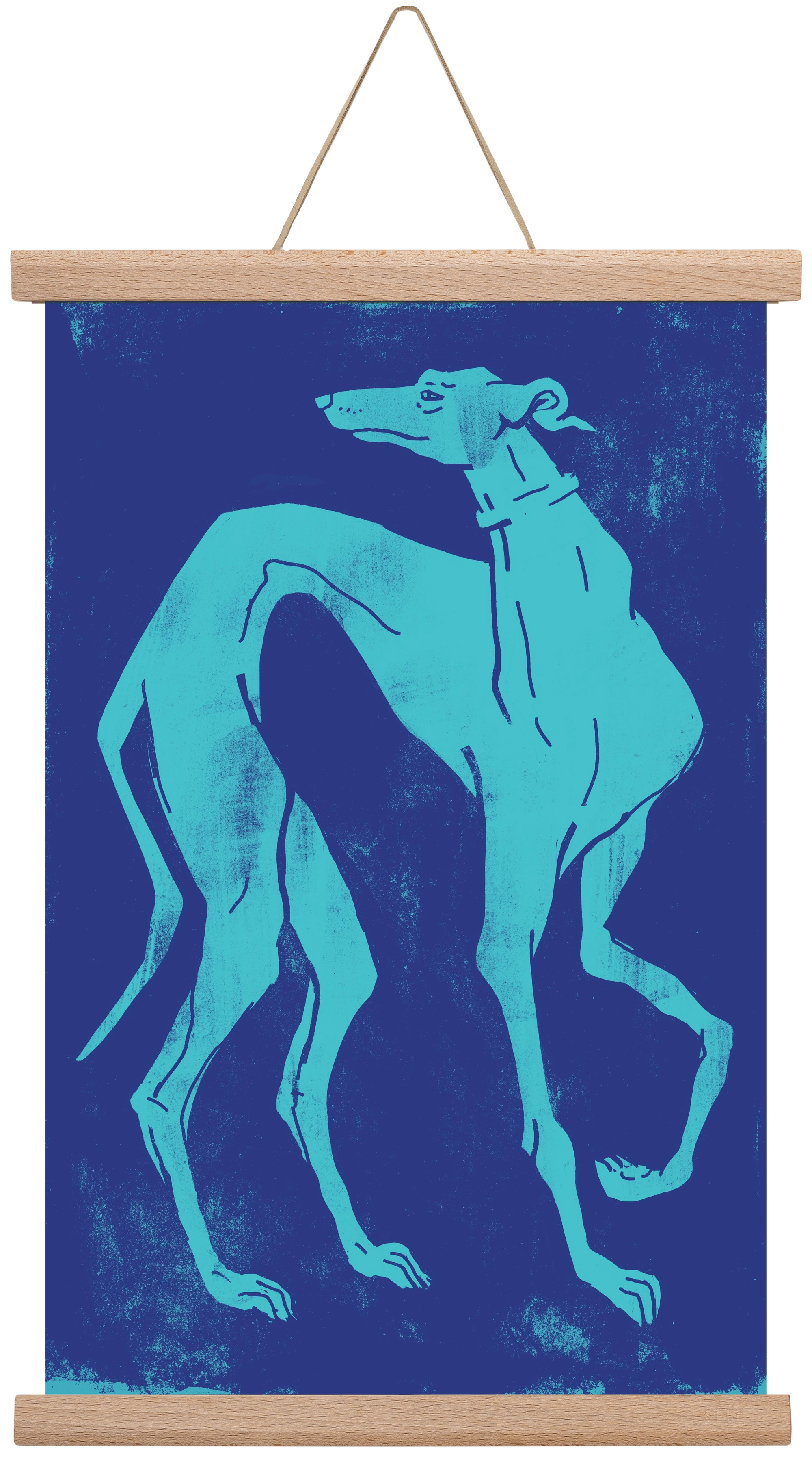 Greyhound I., 30x45 cm (30x45 cm), Tölgy akasztó