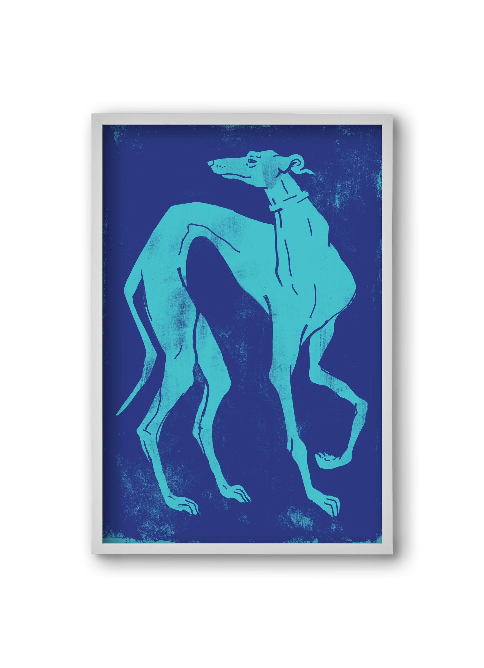 Greyhound I., 20x30 cm (20x30 cm), Fehér keret