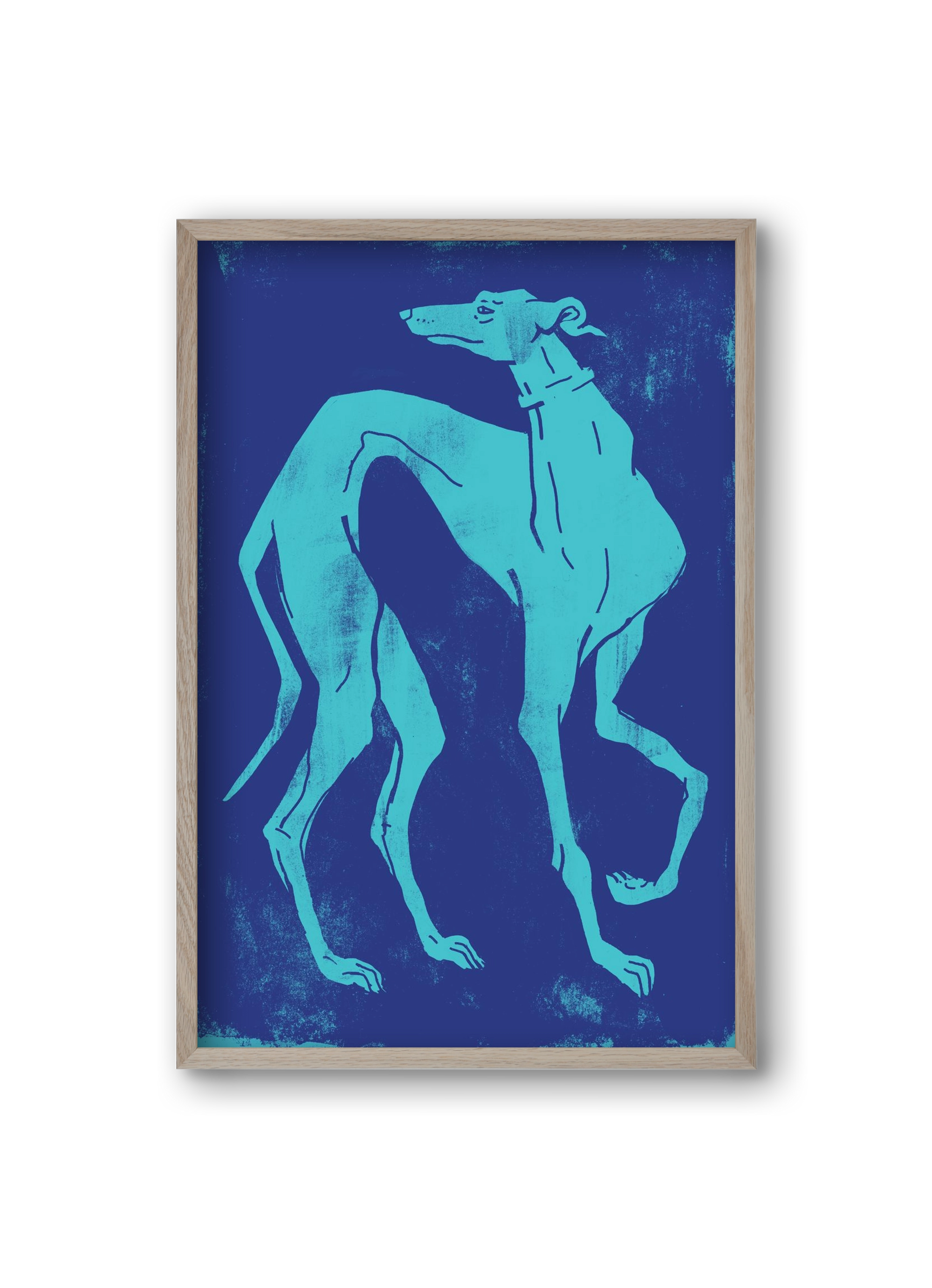 Greyhound I., 20x30 cm (20x30 cm), Tölgy keret