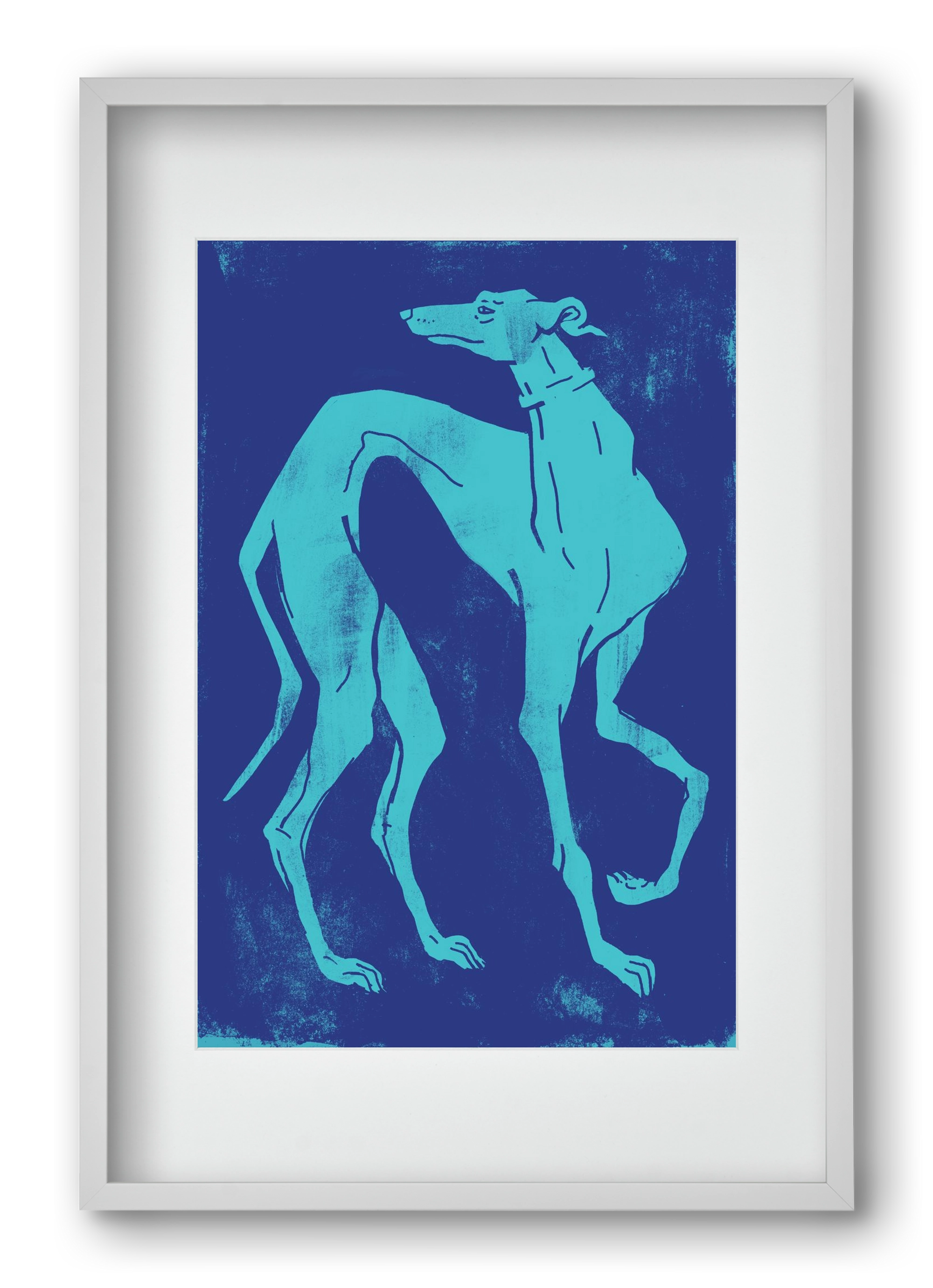 Greyhound I., 40x60 cm (30x45 cm), Fehér keret, paszpartuval