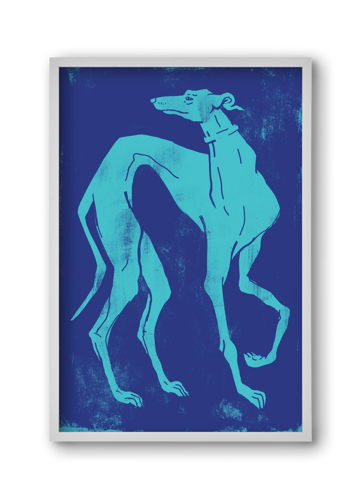 Greyhound I., 30x45 cm (30x45 cm), Fehér keret