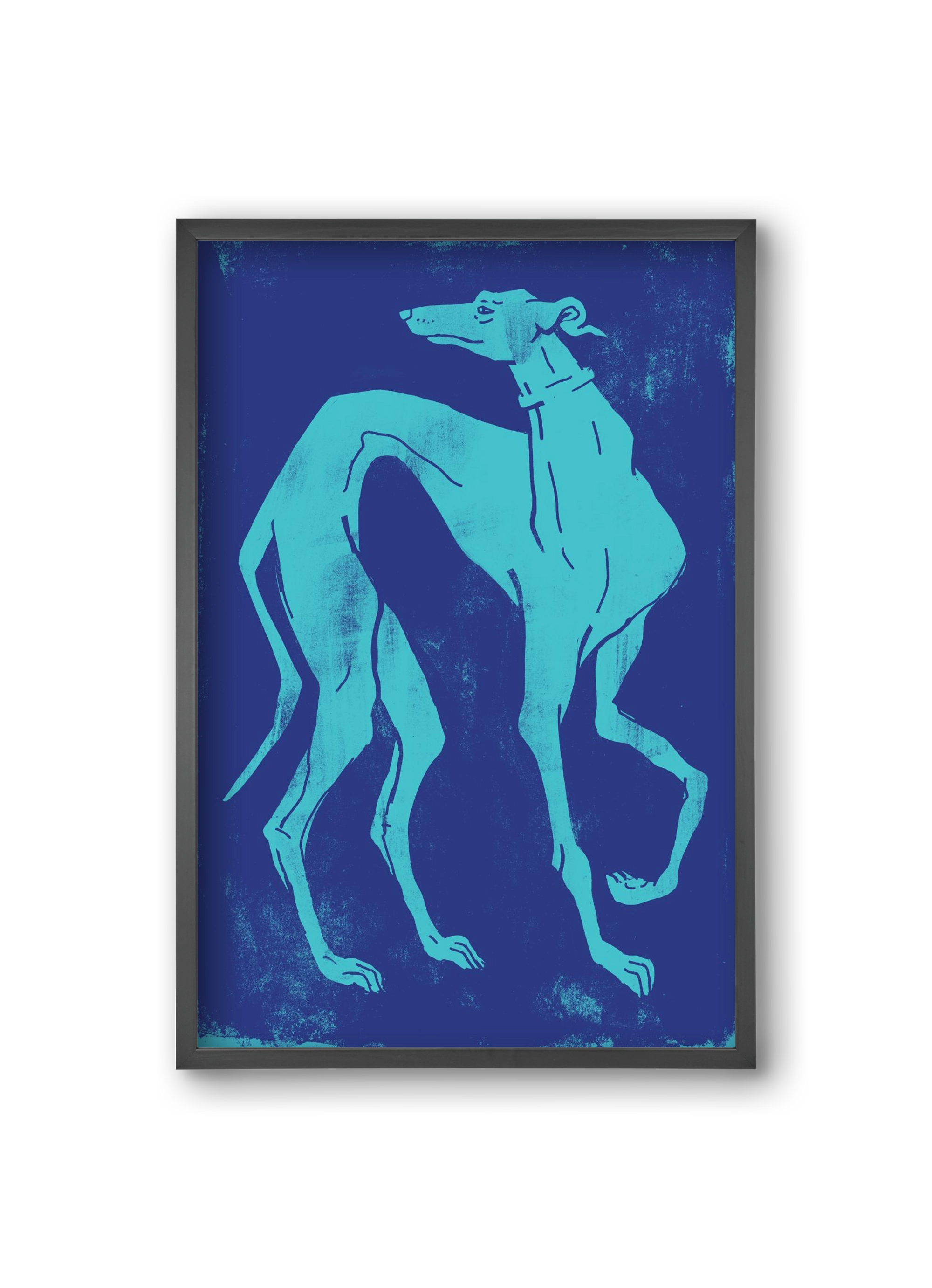 Greyhound I., 20x30 cm (20x30 cm), Fekete keret
