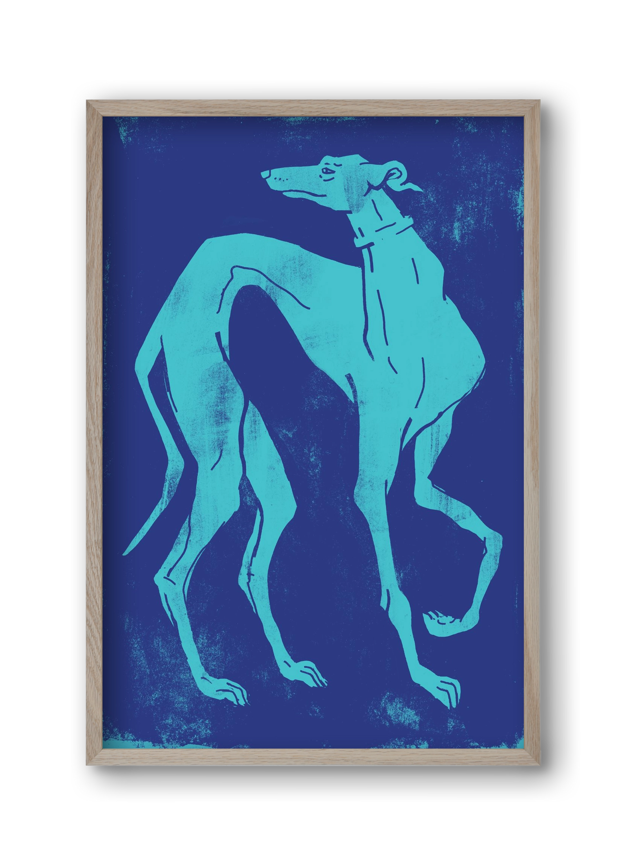 Greyhound I., 30x45 cm (30x45 cm), Tölgy keret