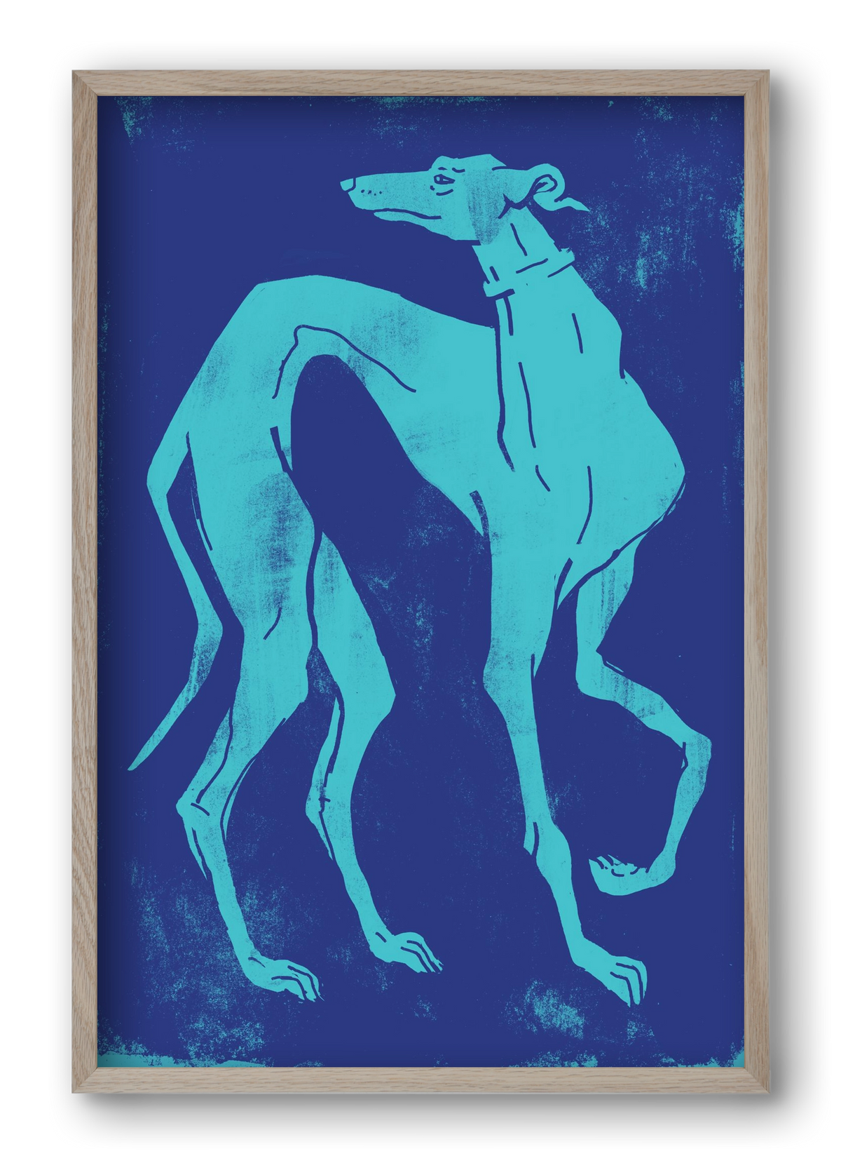 Greyhound I., 40x60 cm (40x60 cm), Tölgy keret