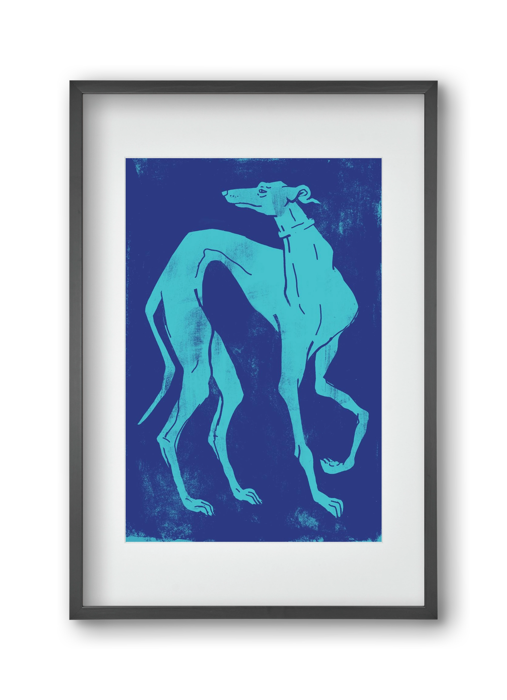 Greyhound I., 30x45 cm (20x30 cm), Fekete keret, paszpartuval