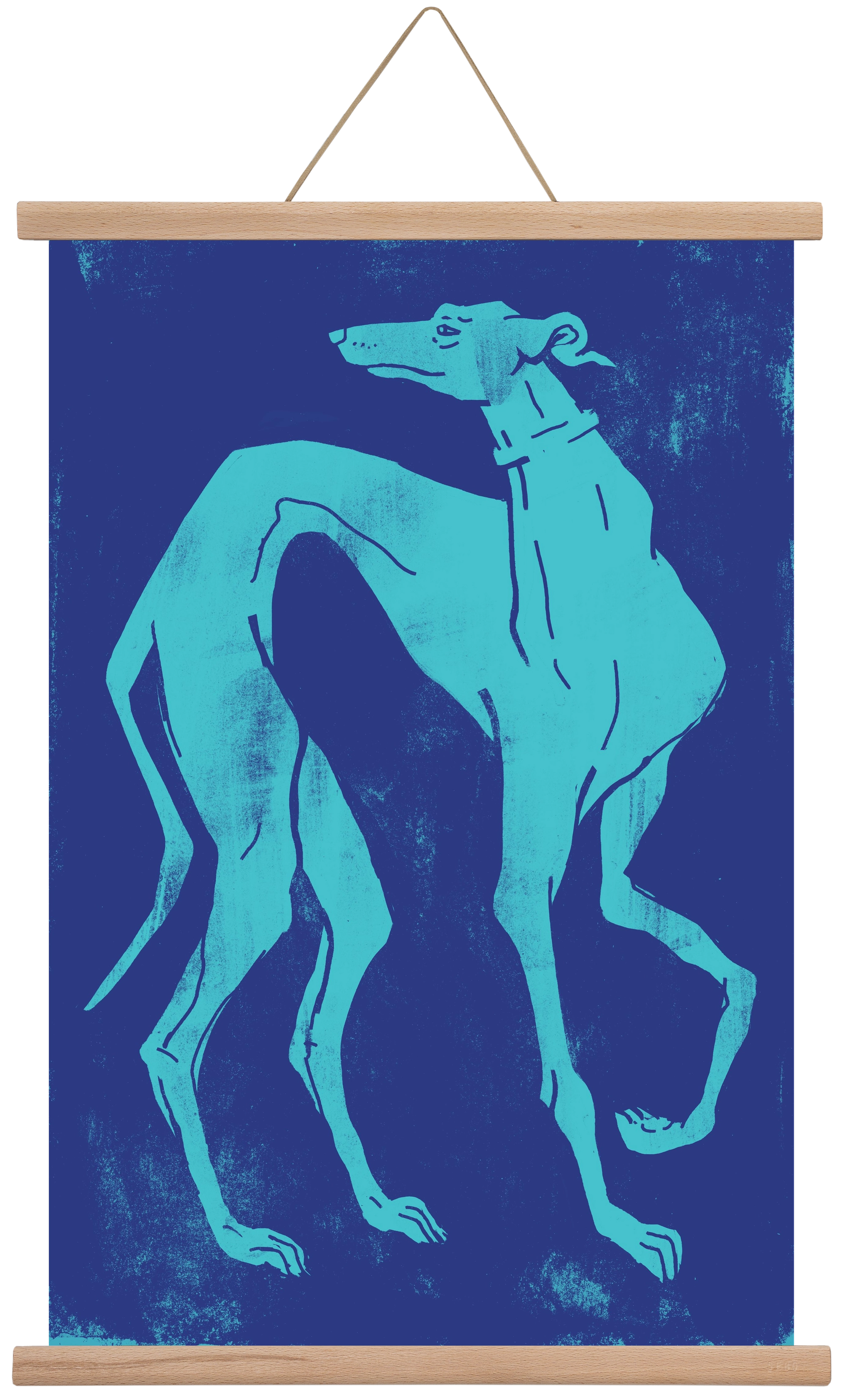 Greyhound I., 40x60 cm (40x60 cm), Tölgy akasztó
