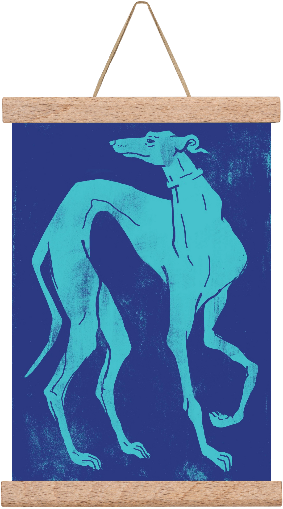 Greyhound I., 20x30 cm (20x30 cm), Tölgy akasztó