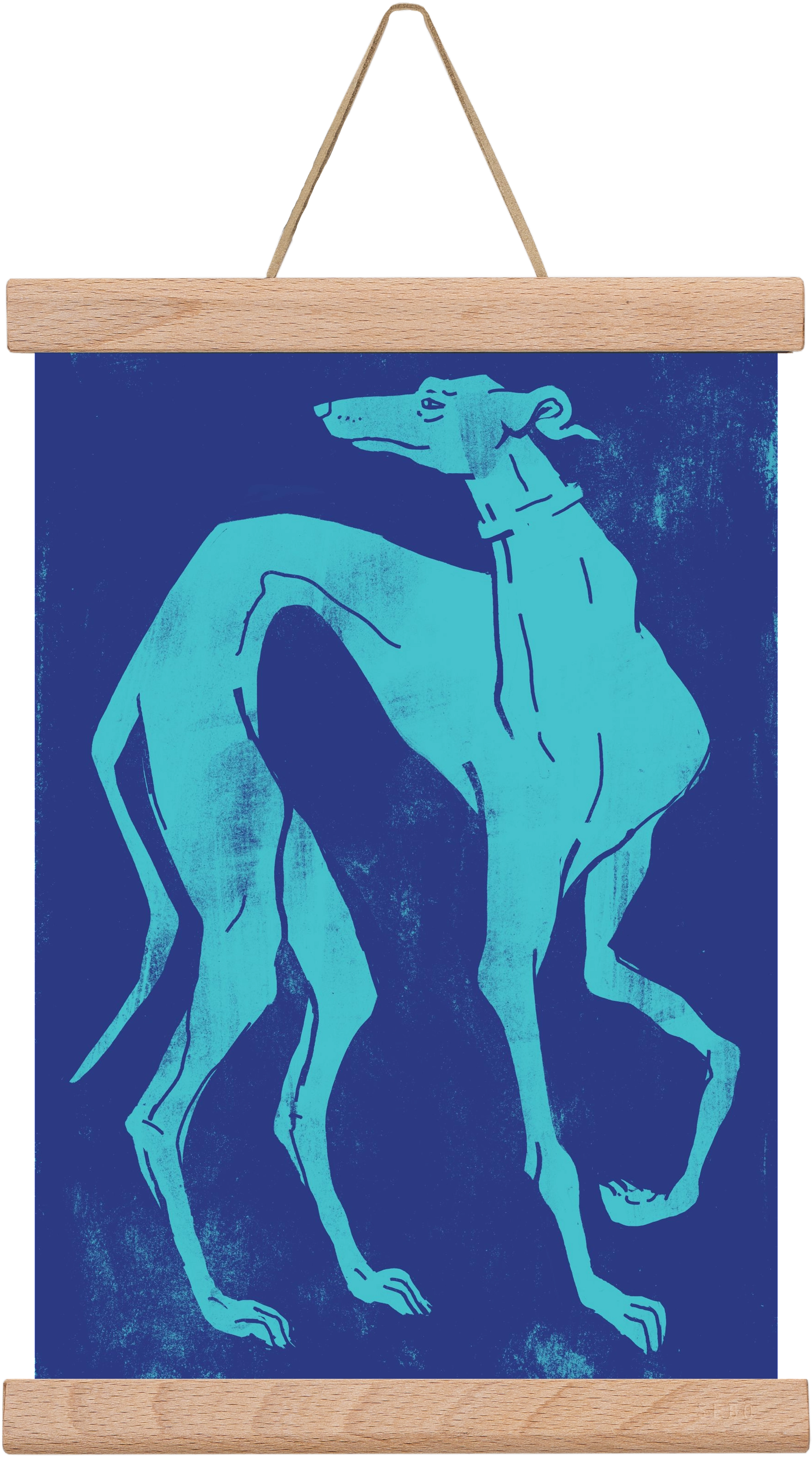 Greyhound I., 20x30 cm (20x30 cm), Tölgy akasztó