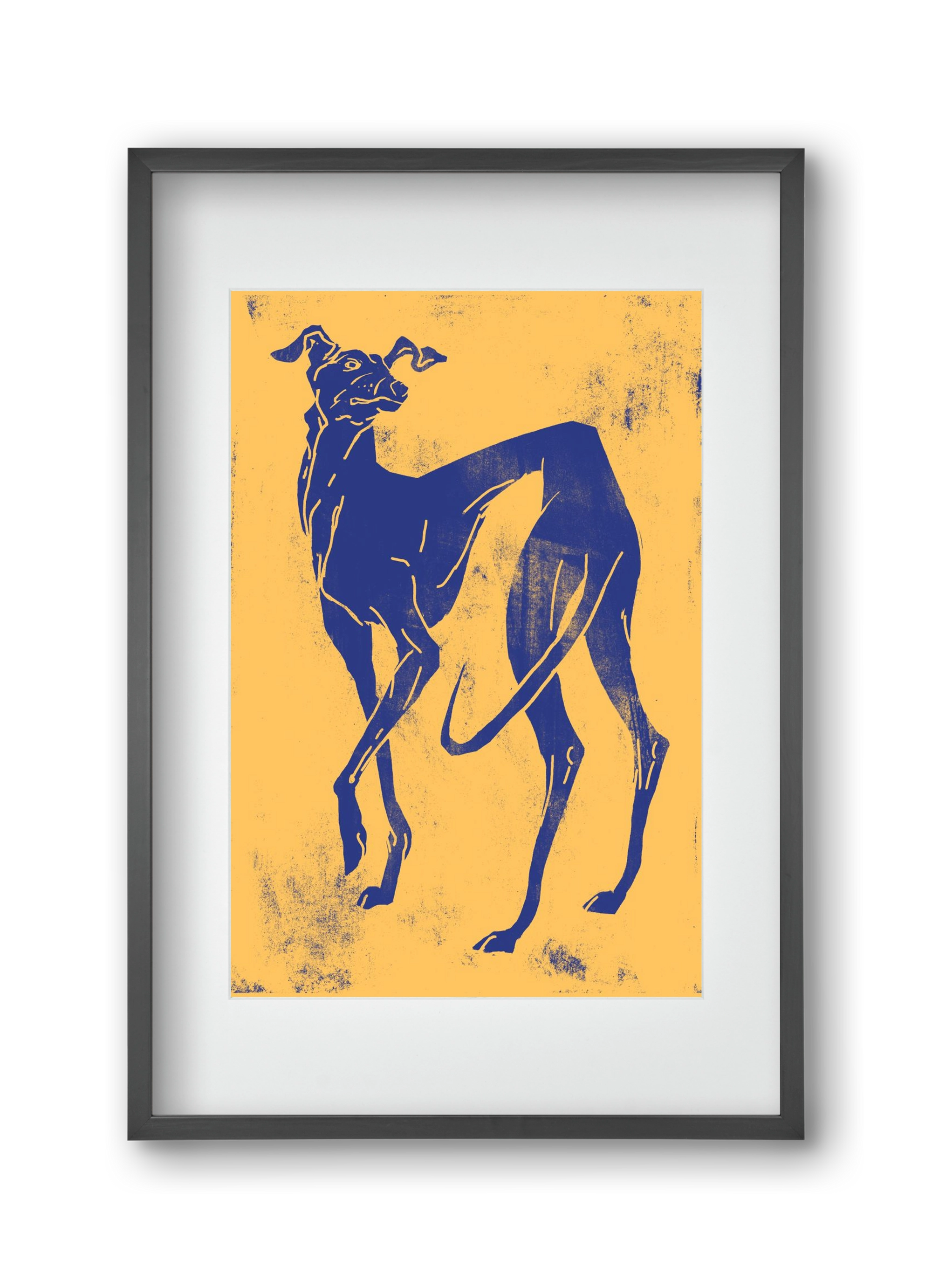 Greyhound II., 30x45 cm (20x30 cm), Fekete keret, paszpartuval