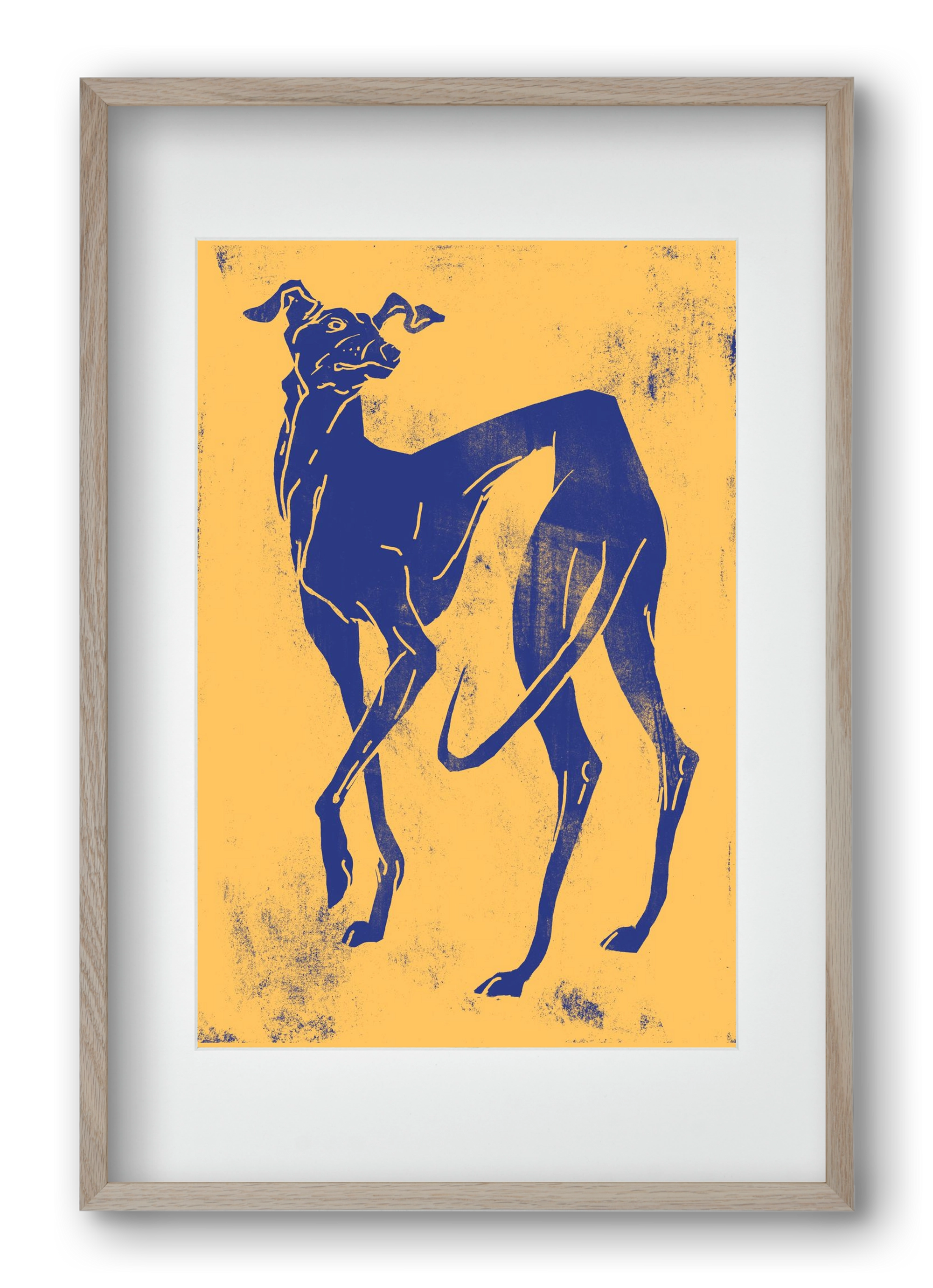 Greyhound II., 40x60 cm (30x45 cm), Tölgy keret, paszpartuval