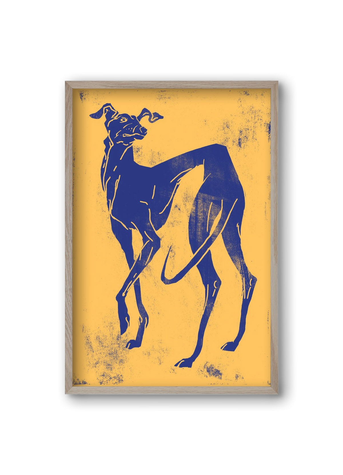 Greyhound II., 20x30 cm (20x30 cm), Tölgy keret