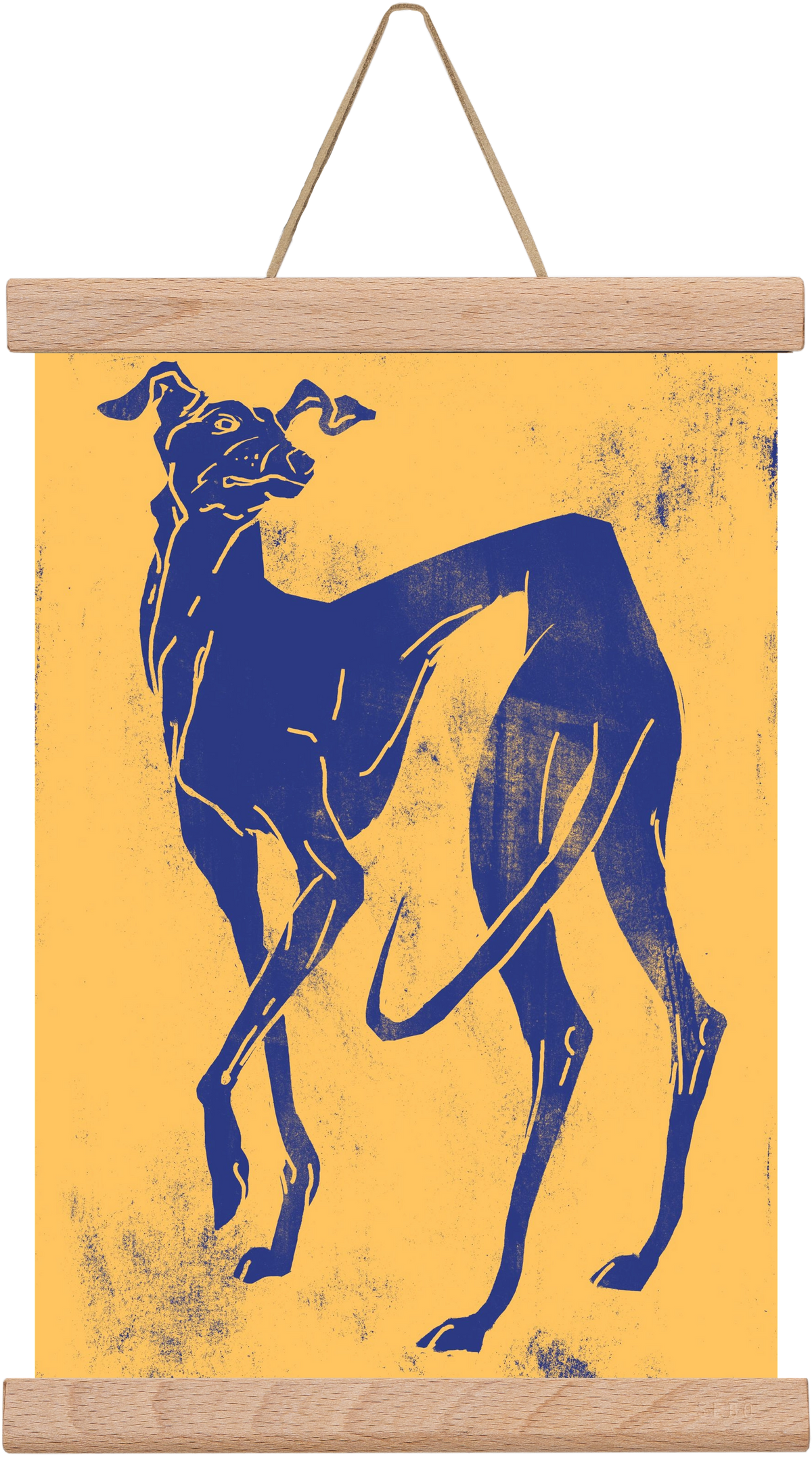 Greyhound II., 20x30 cm (20x30 cm), Tölgy akasztó