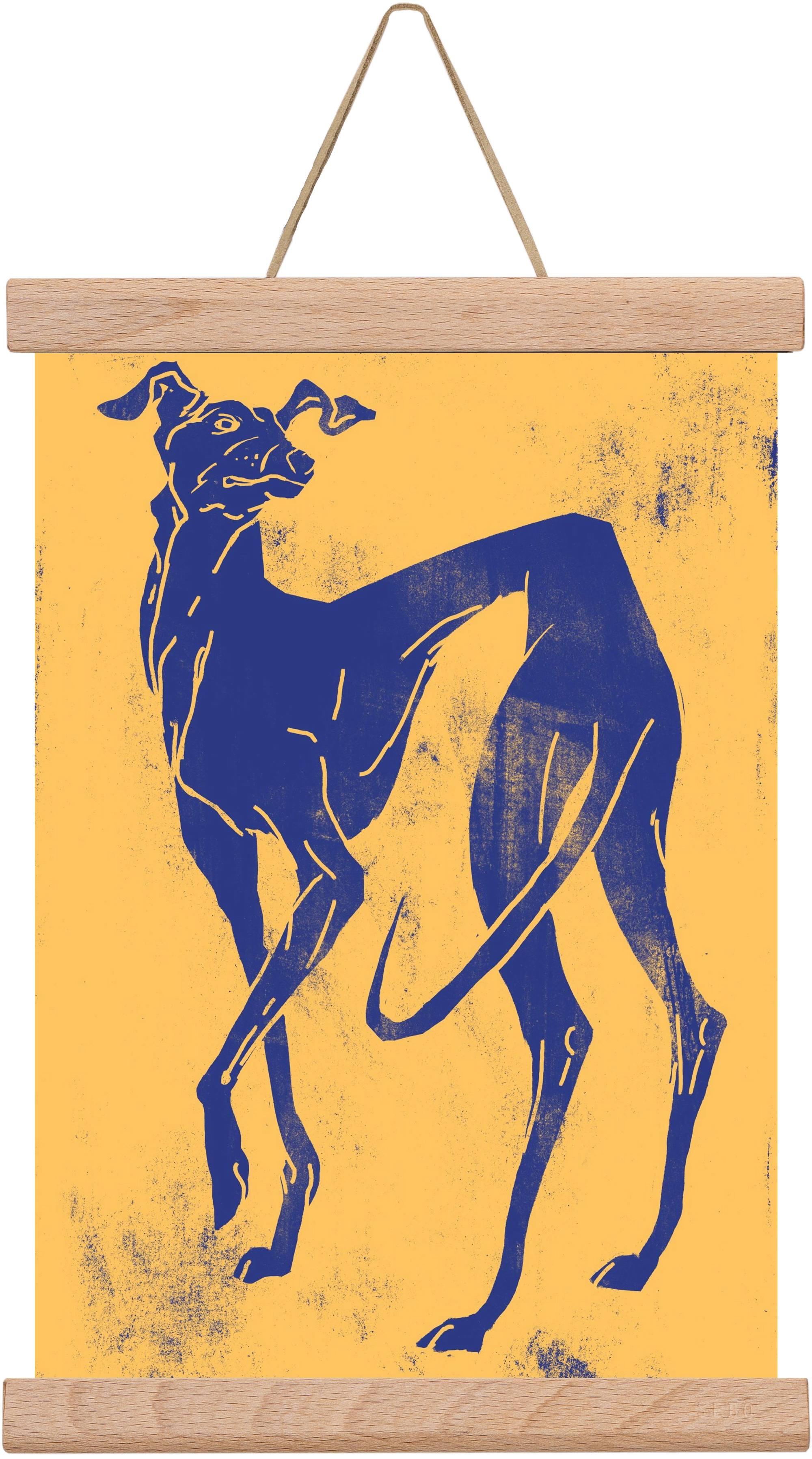 Greyhound II., 20x30 cm (20x30 cm), Tölgy akasztó