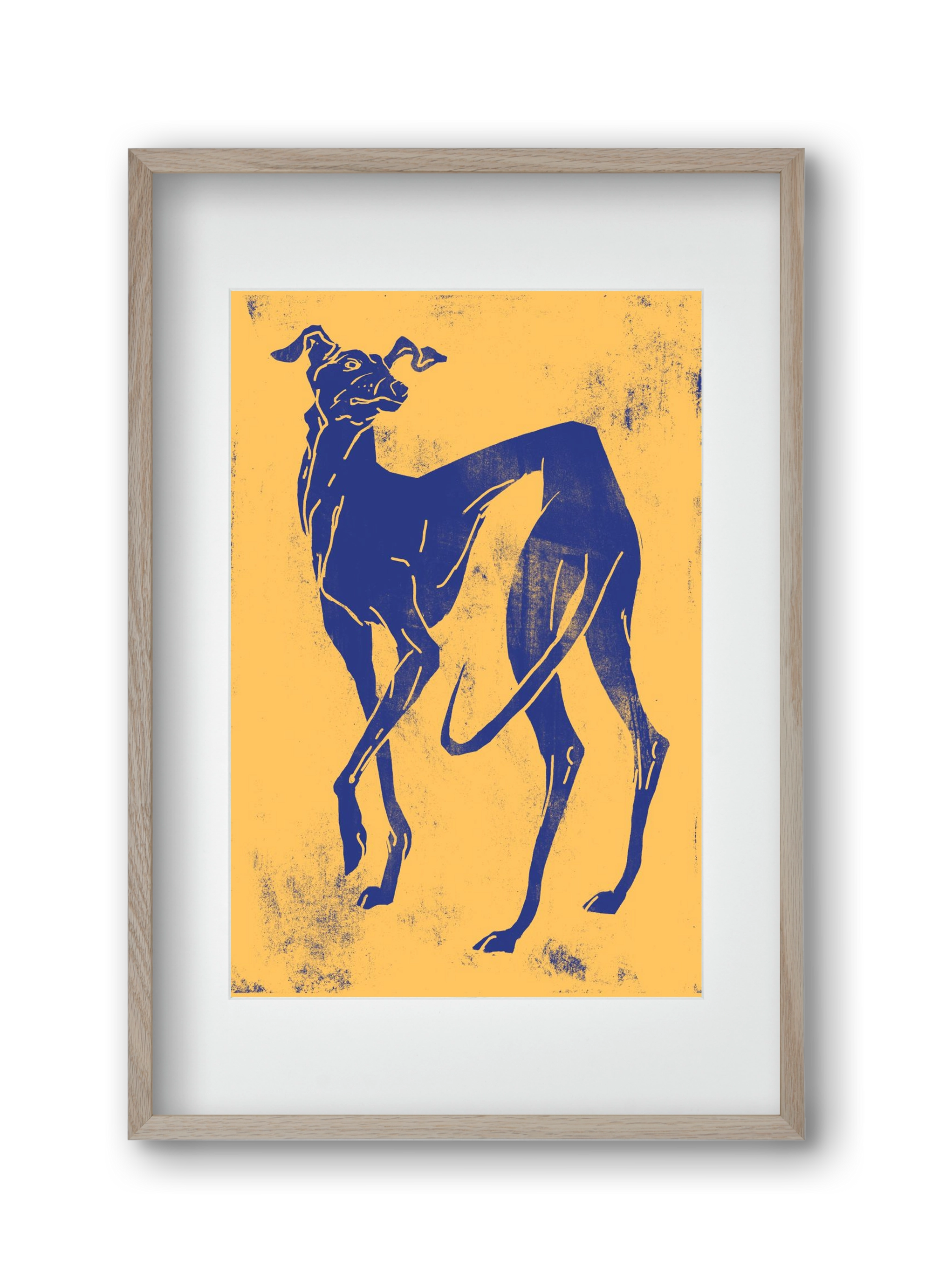 Greyhound II., 30x45 cm (20x30 cm), Tölgy keret, paszpartuval