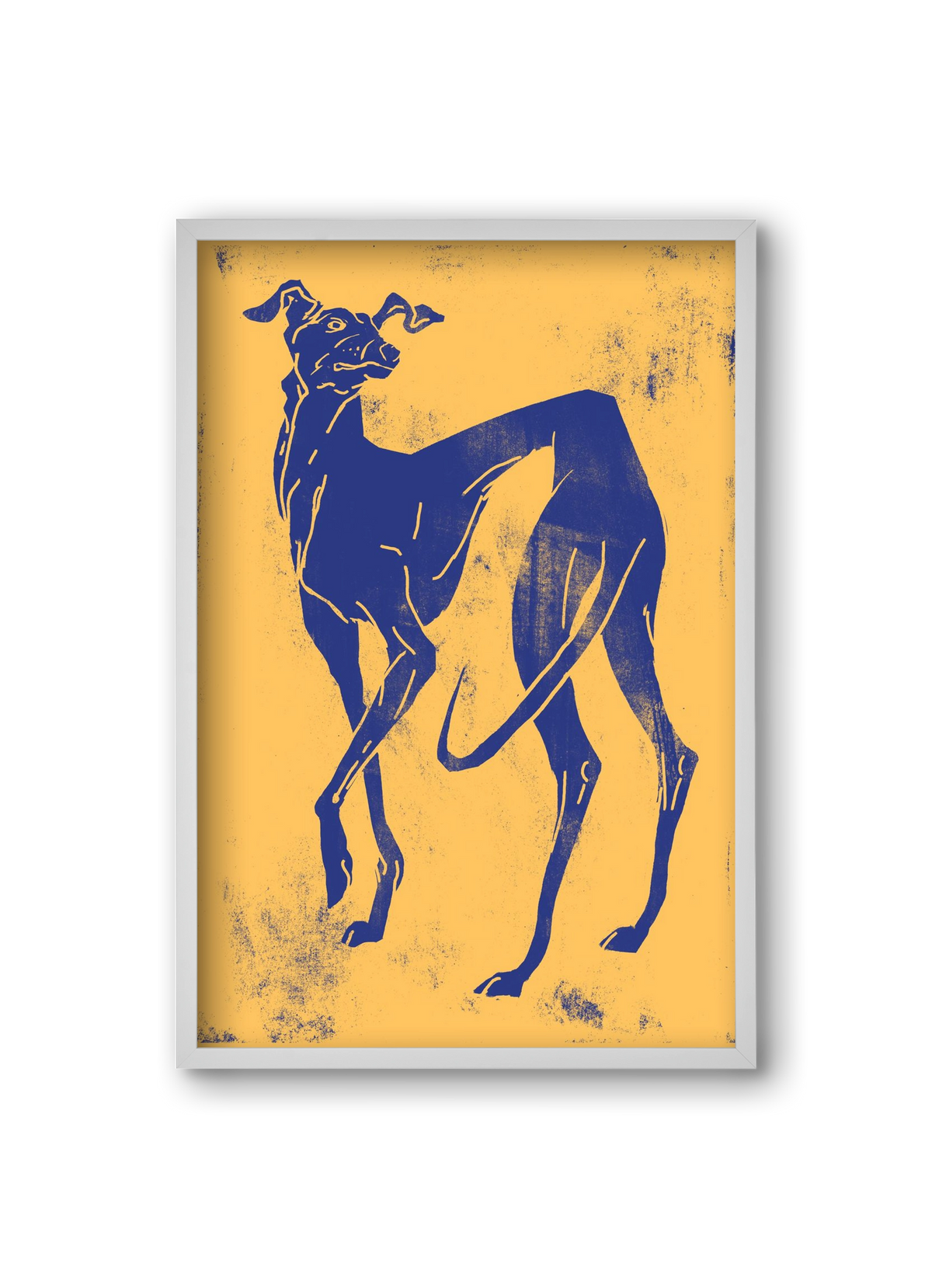 Greyhound II., 20x30 cm (20x30 cm), Fehér keret