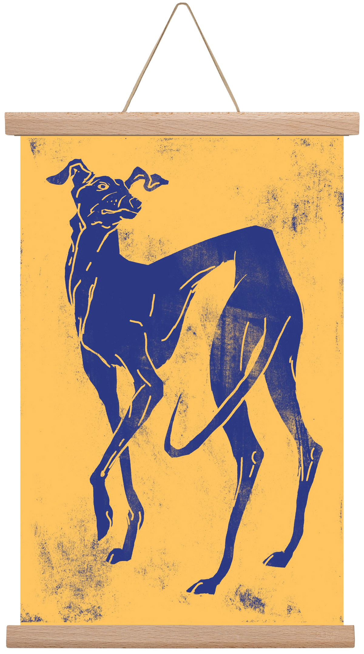 Greyhound II., 30x45 cm (30x45 cm), Tölgy akasztó