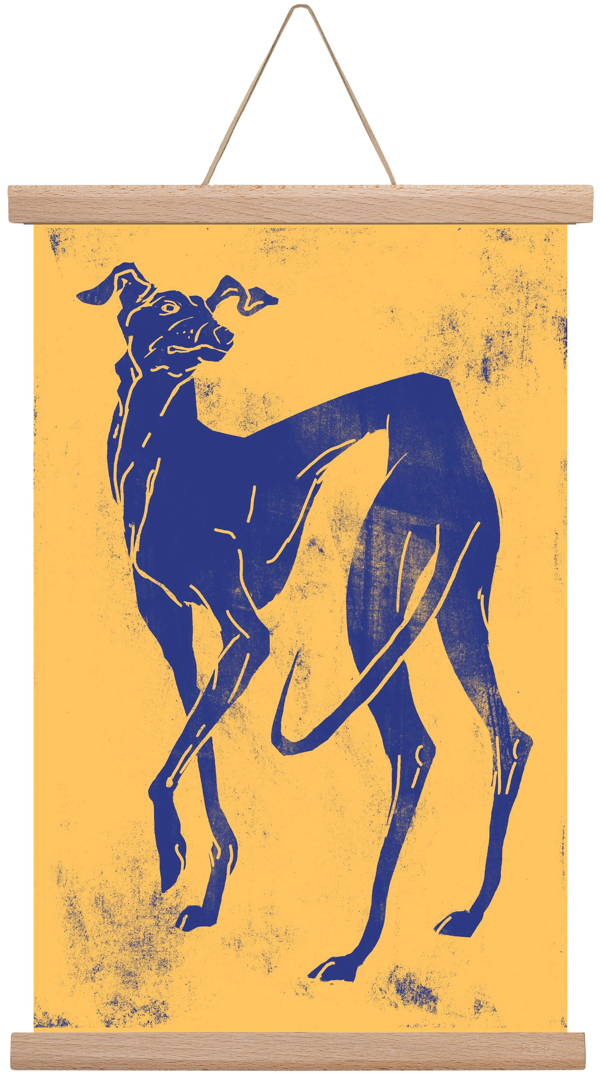 Greyhound II., 30x45 cm (30x45 cm), Tölgy akasztó