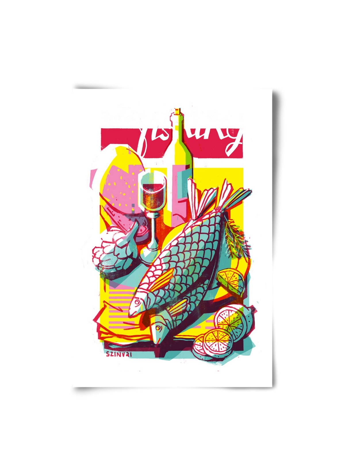 Still-life with fish, 20x30 cm, Keret nélkül