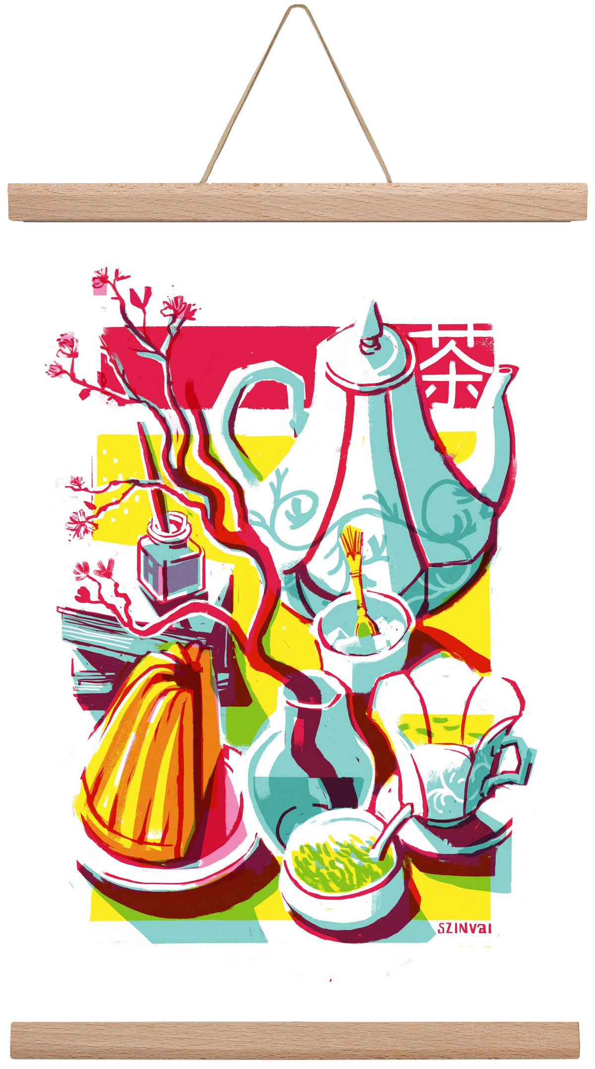 Tea time, 30x45 cm (30x45 cm), Tölgy akasztó