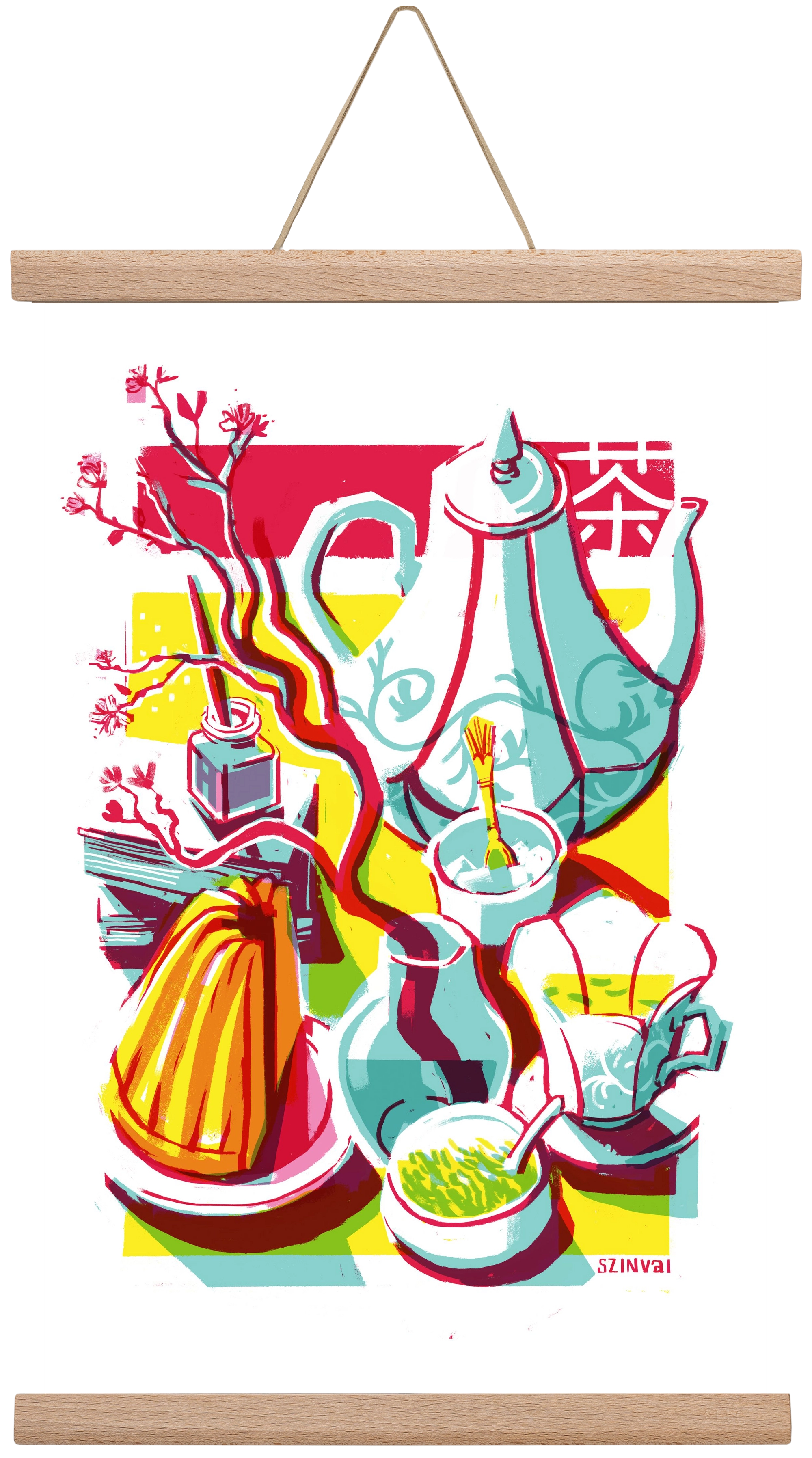 Tea time, 30x45 cm (30x45 cm), Tölgy akasztó