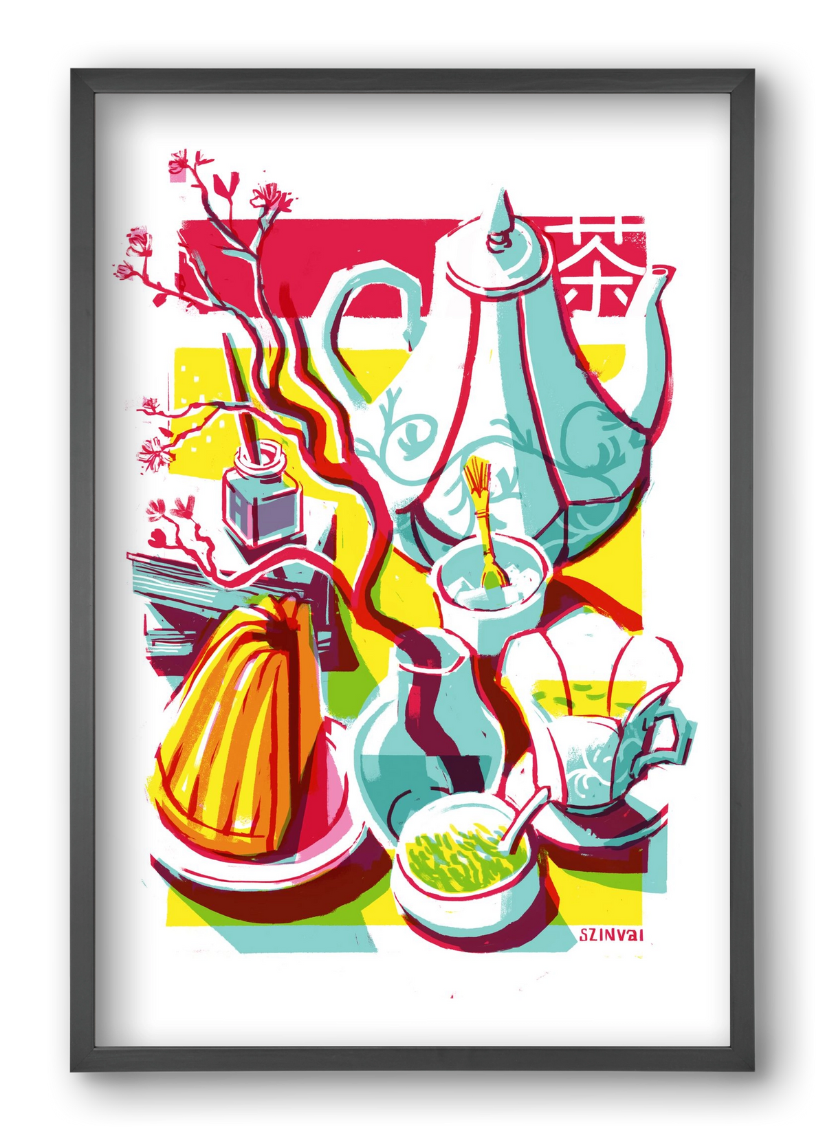 Tea time, 40x60 cm (40x60 cm), Fekete keret