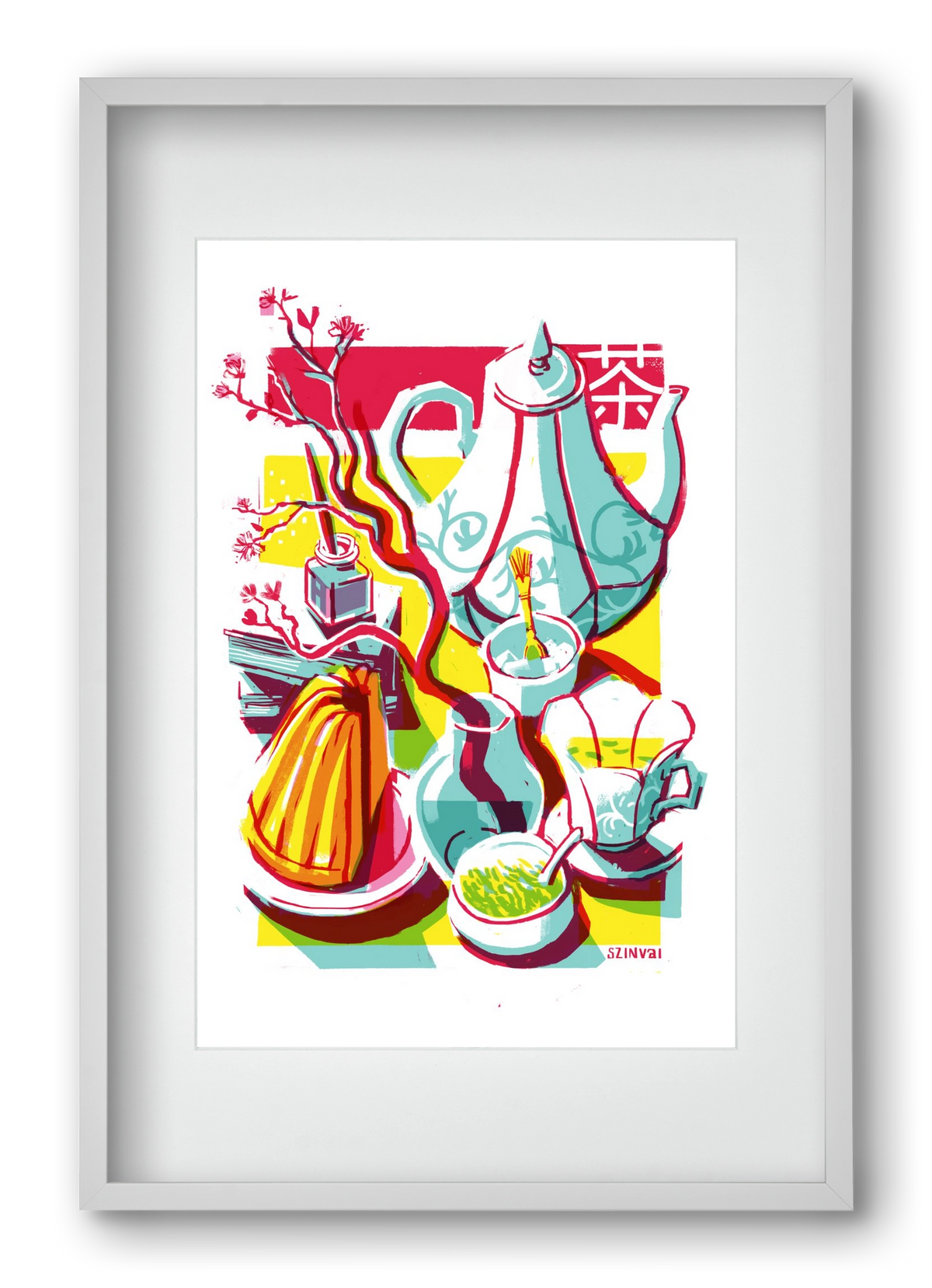 Tea time, 40x60 cm (30x45 cm), Fehér keret, paszpartuval