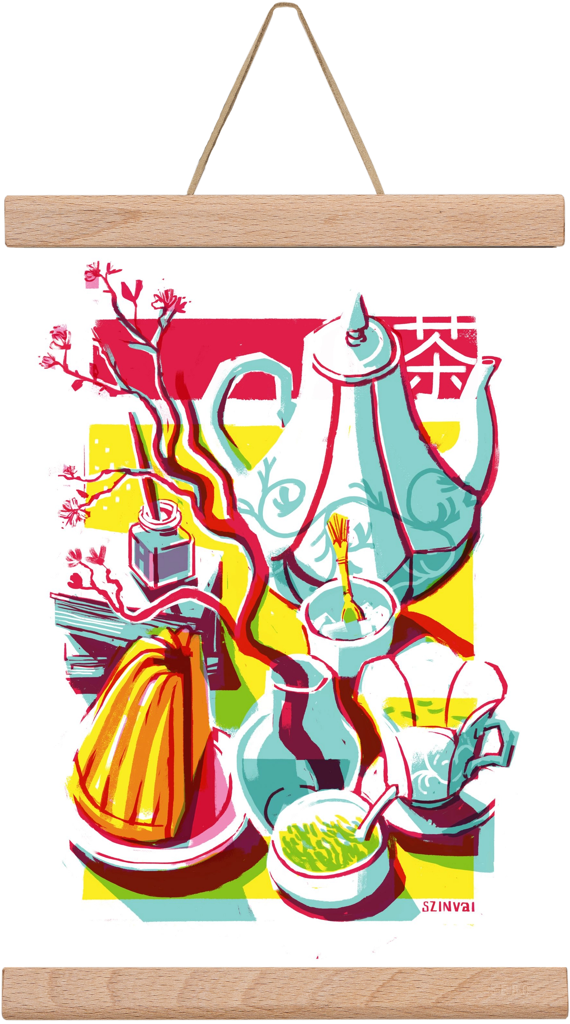 Tea time, 20x30 cm (20x30 cm), Tölgy akasztó