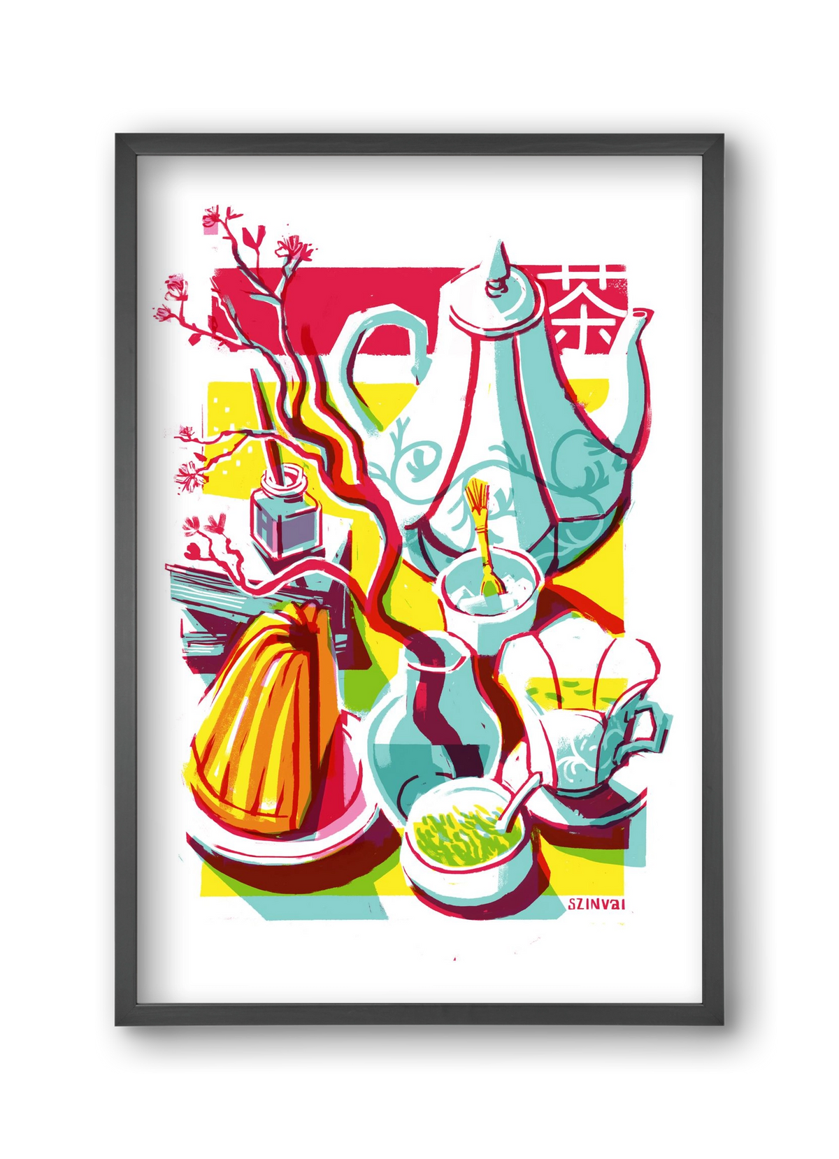 Tea time, 30x45 cm (30x45 cm), Fekete keret