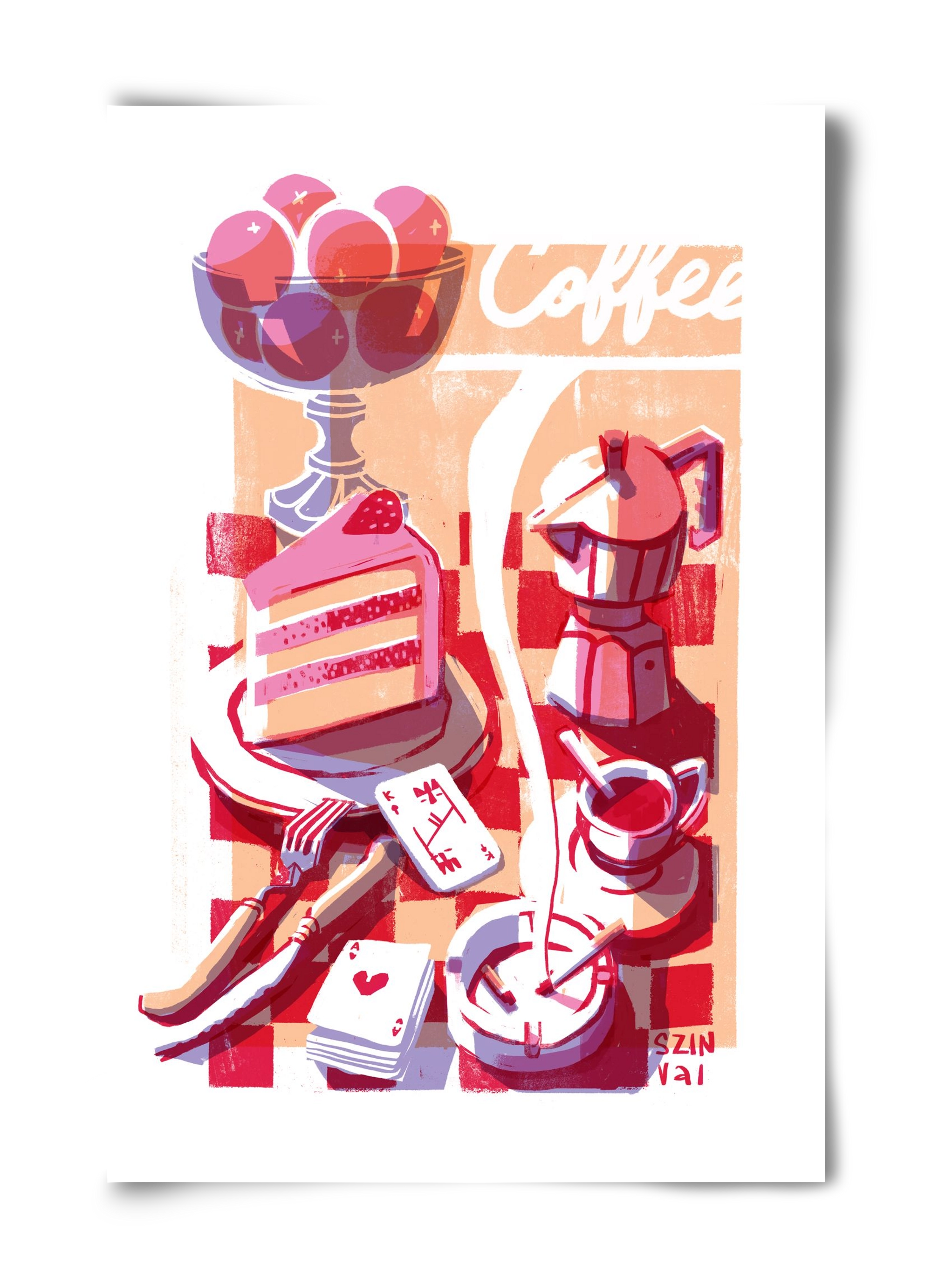 Coffee and cake and cigarettes , 40x60 cm, Keret nélkül