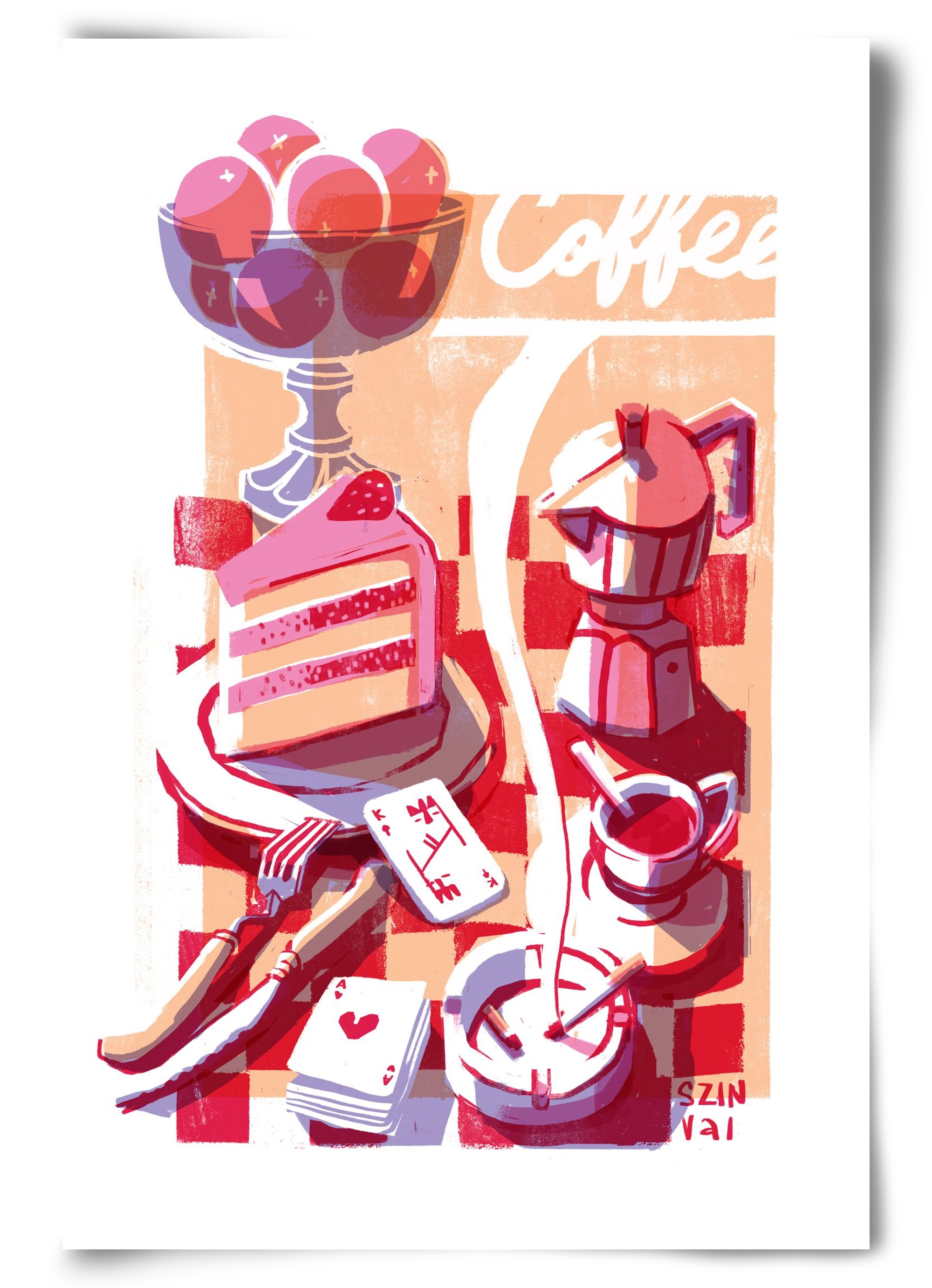 Coffee and cake and cigarettes , 60x90 cm, Keret nélkül