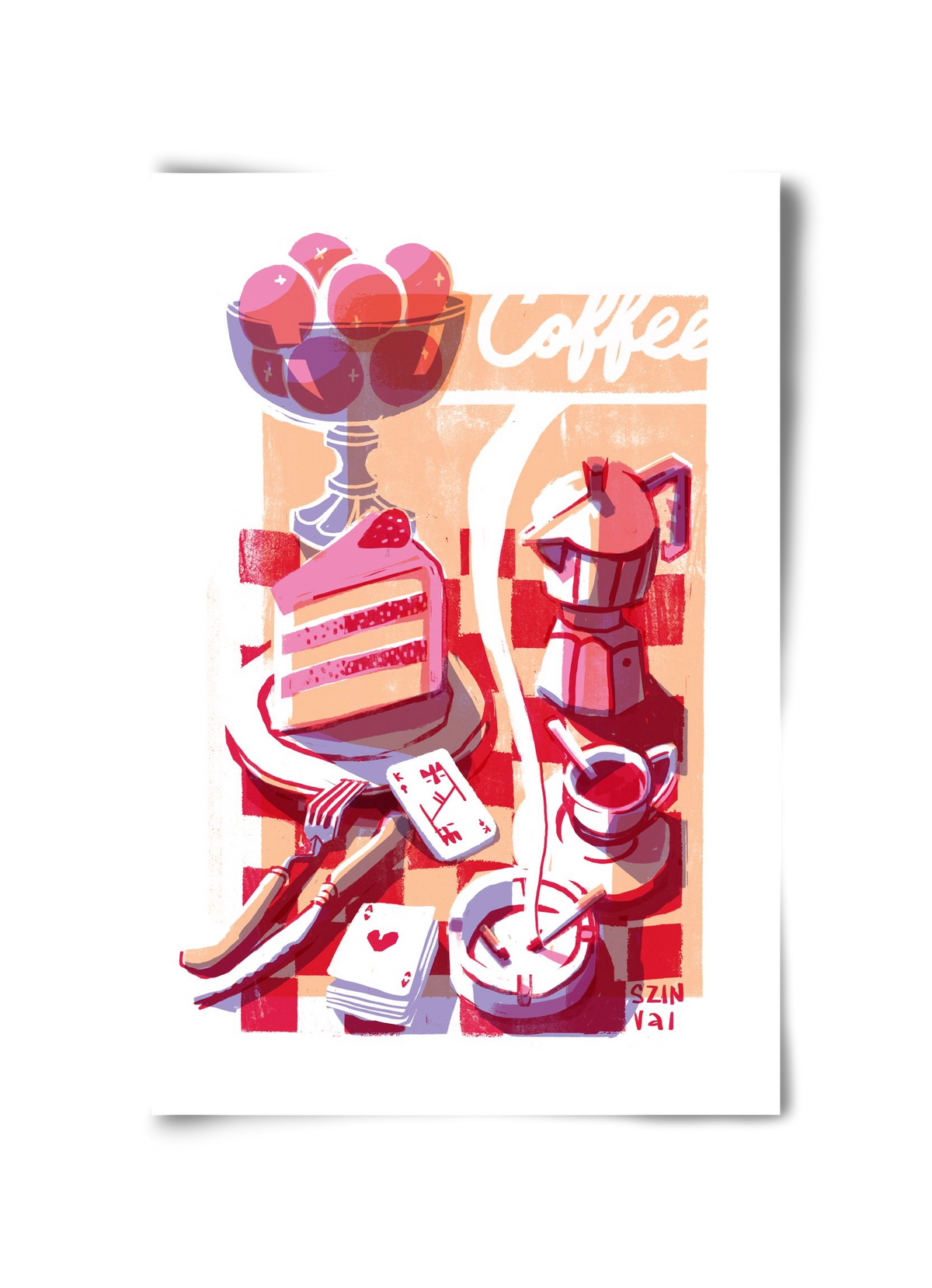 Coffee and cake and cigarettes , 30x45 cm, Keret nélkül