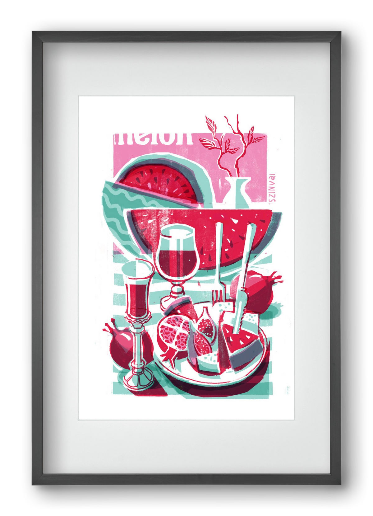 Watermelon, 40x60 cm (30x45 cm), Fekete keret, paszpartuval