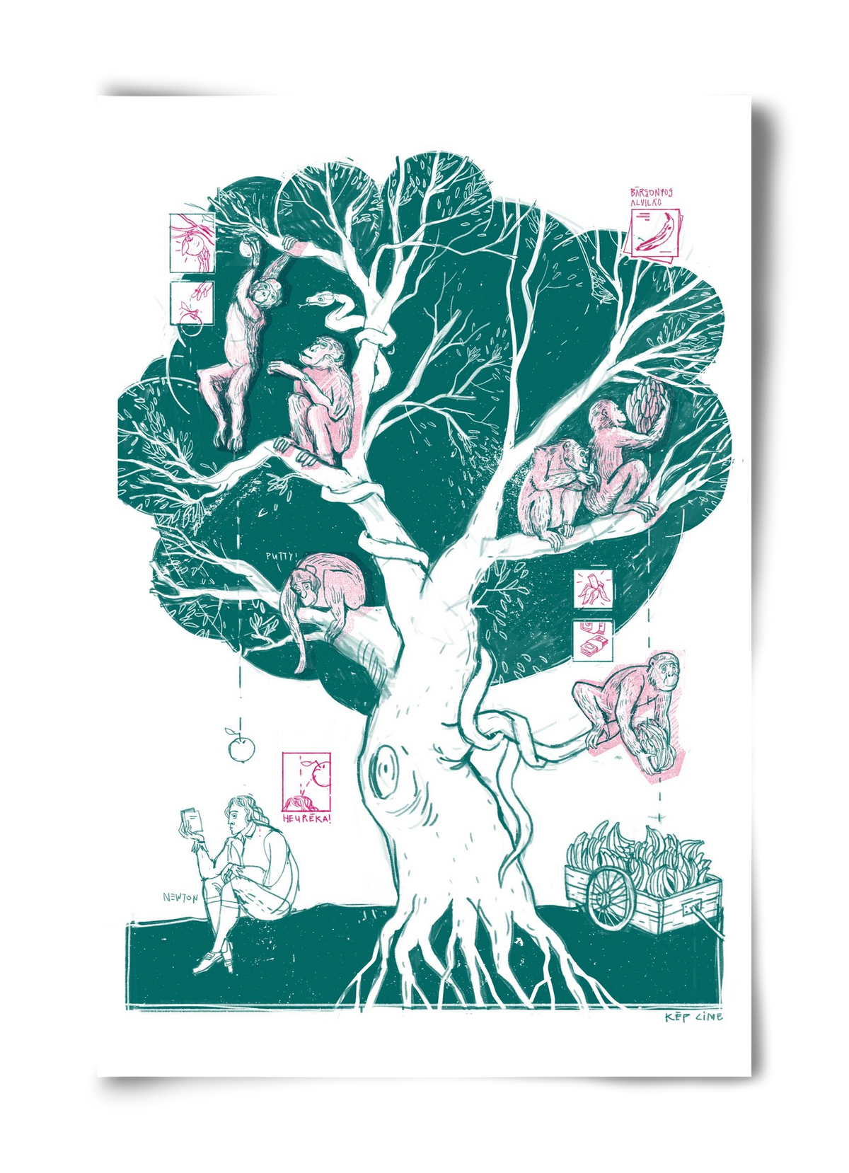 The genesis of monkeys, 40x60 cm, Keret nélkül