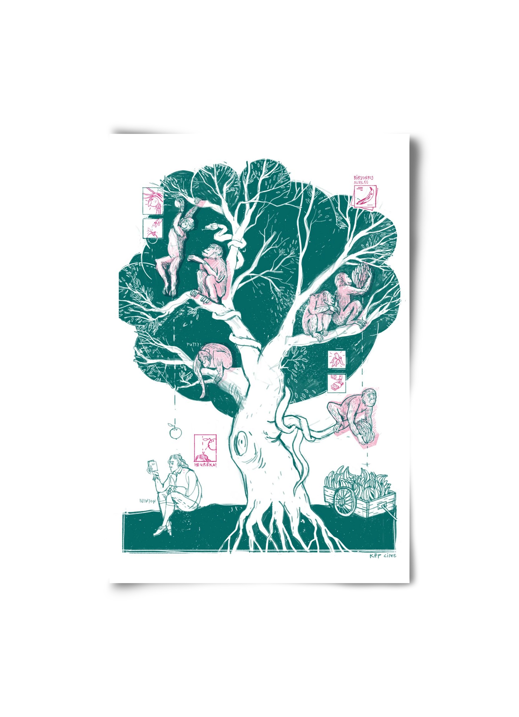 The genesis of monkeys, 20x30 cm, Keret nélkül