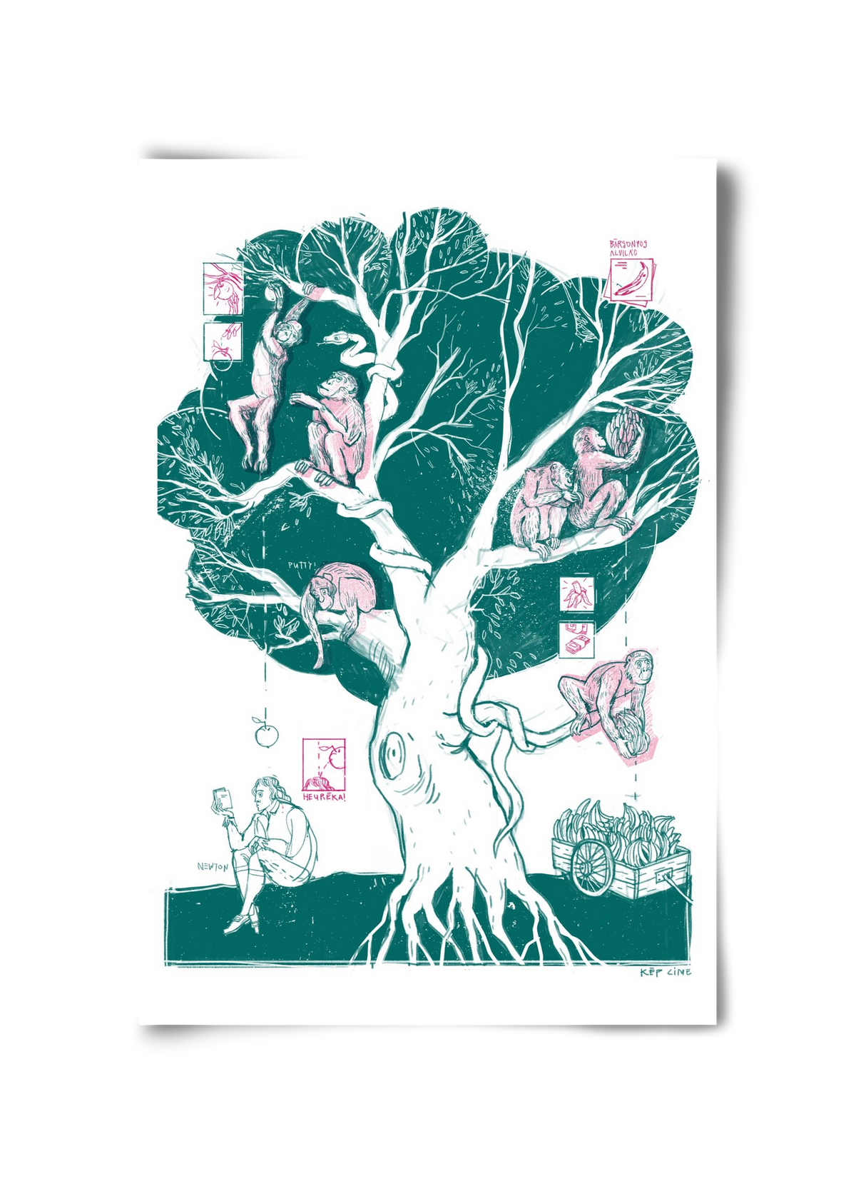 The genesis of monkeys, 30x45 cm, Keret nélkül