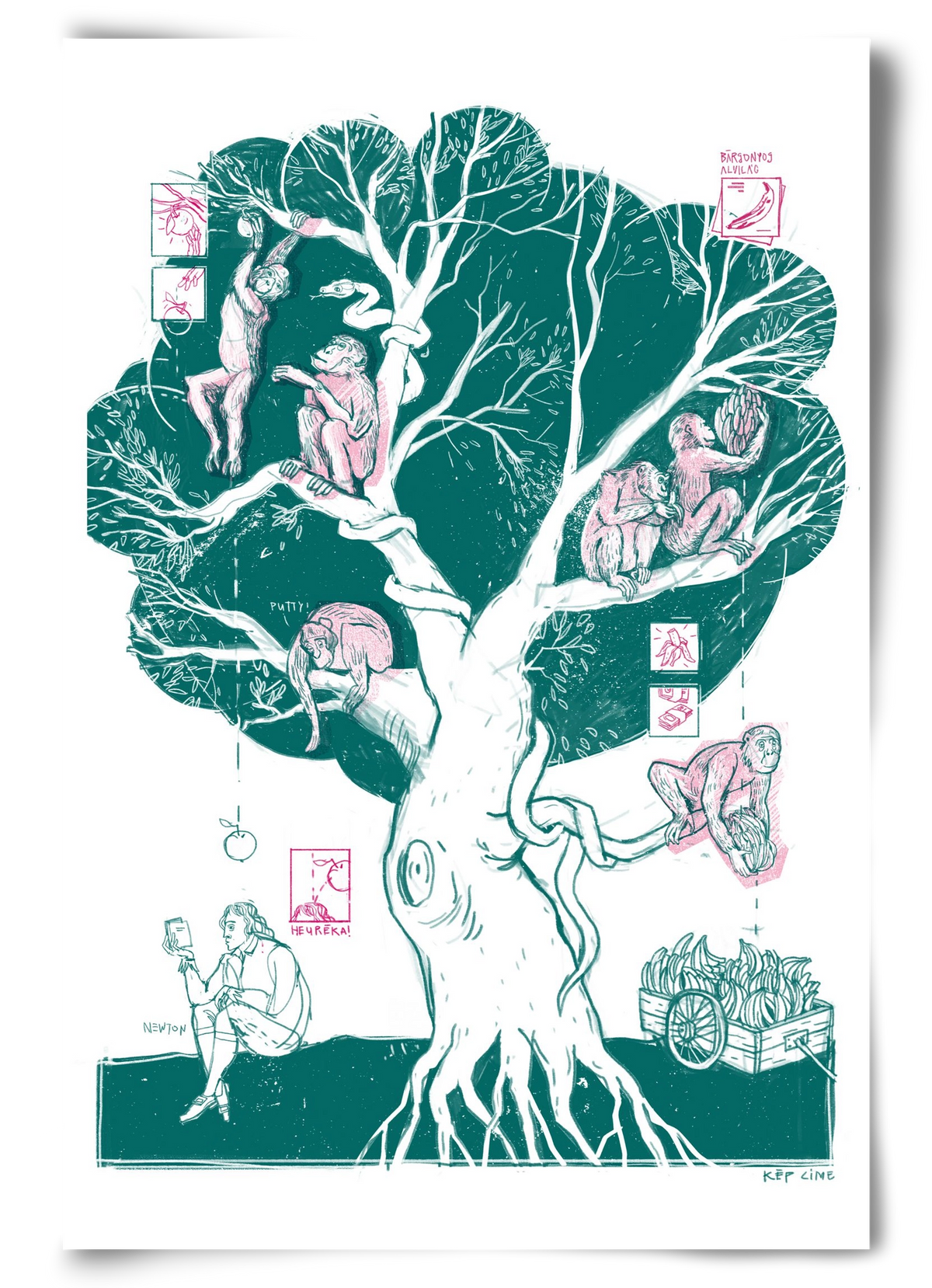 The genesis of monkeys, 60x90 cm, Keret nélkül