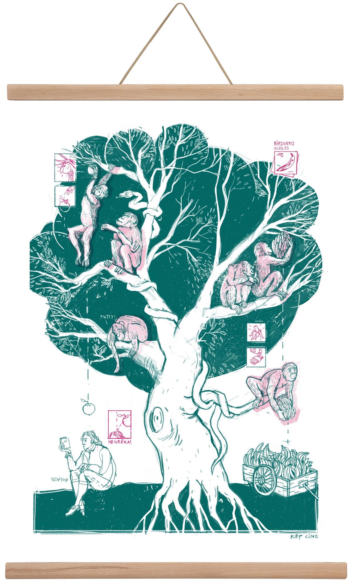 The genesis of monkeys, 40x60 cm (40x60 cm), Tölgy akasztó