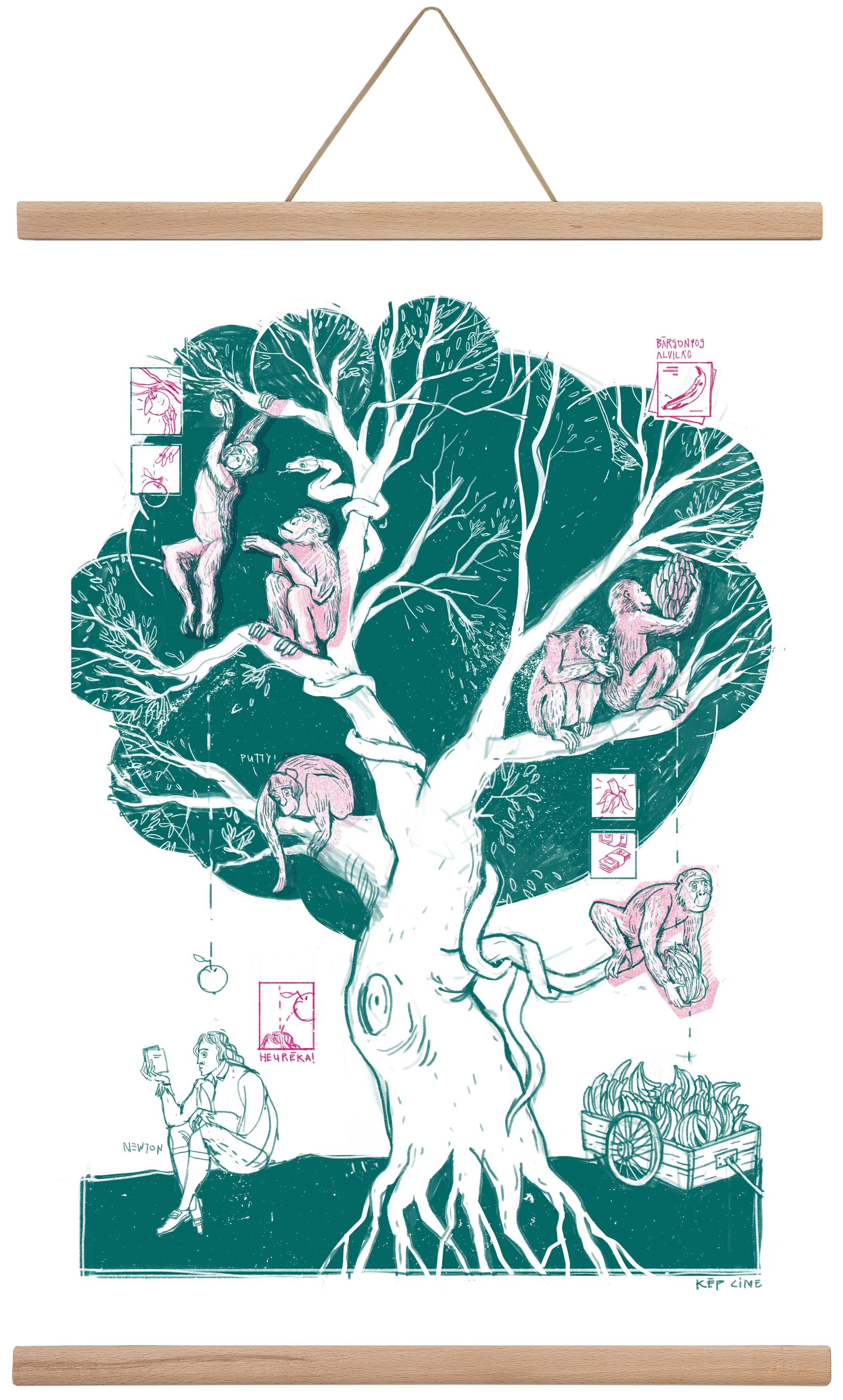 The genesis of monkeys, 40x60 cm (40x60 cm), Tölgy akasztó