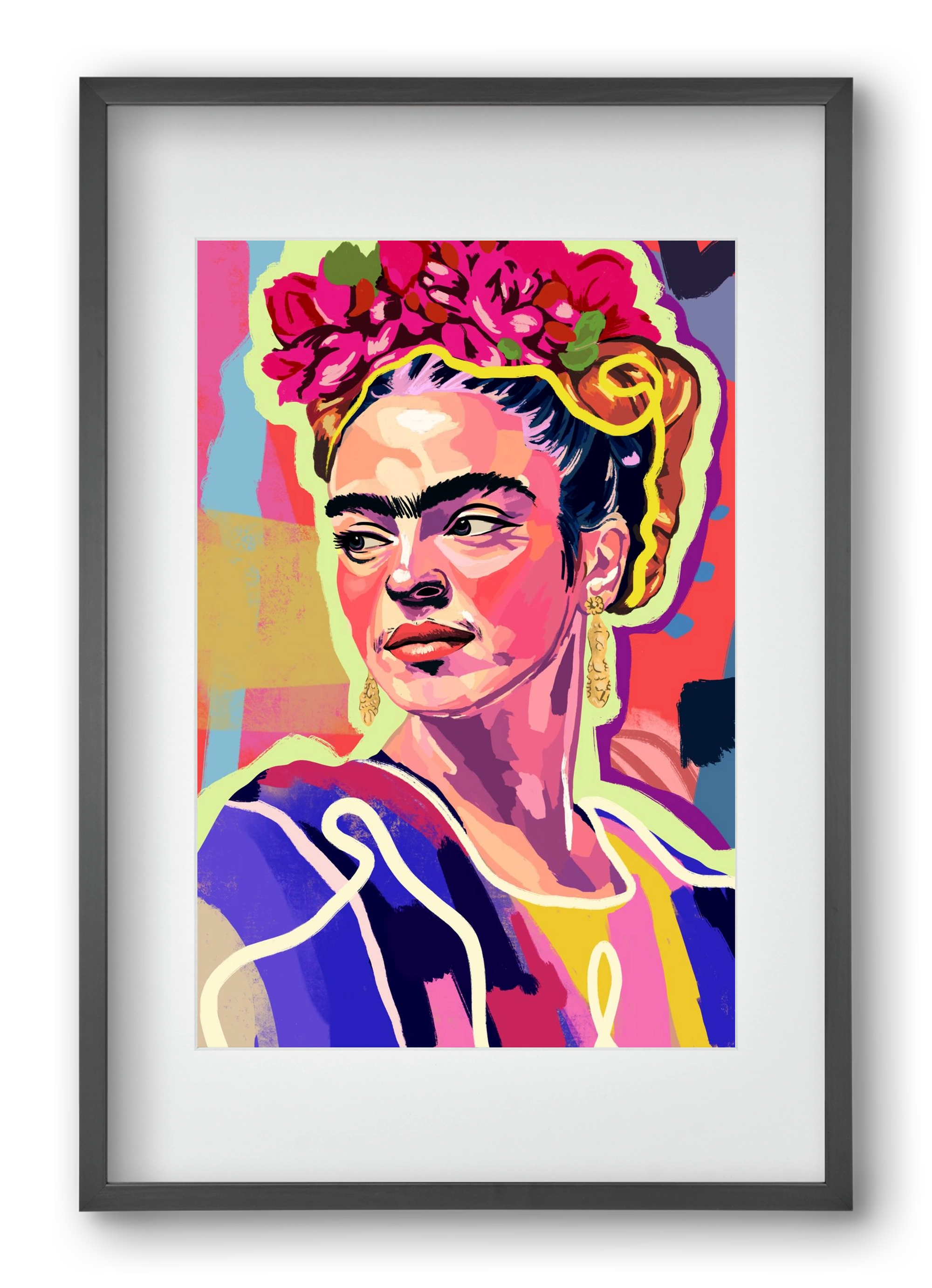 Frida, 40x60 cm (30x45 cm), Fekete keret, paszpartuval